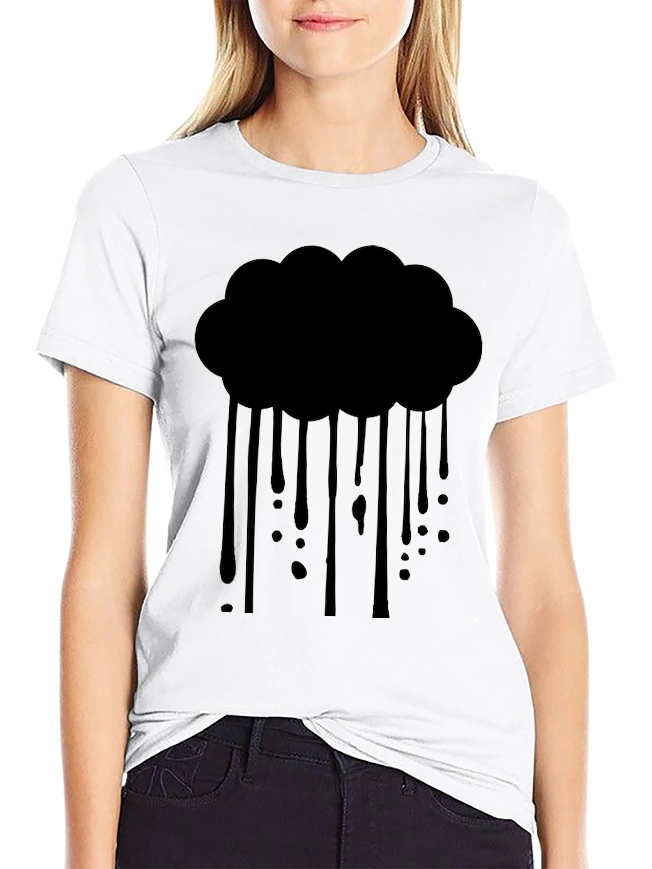 Rain Cloud Graphic Tee - Mens Black T-Shirt