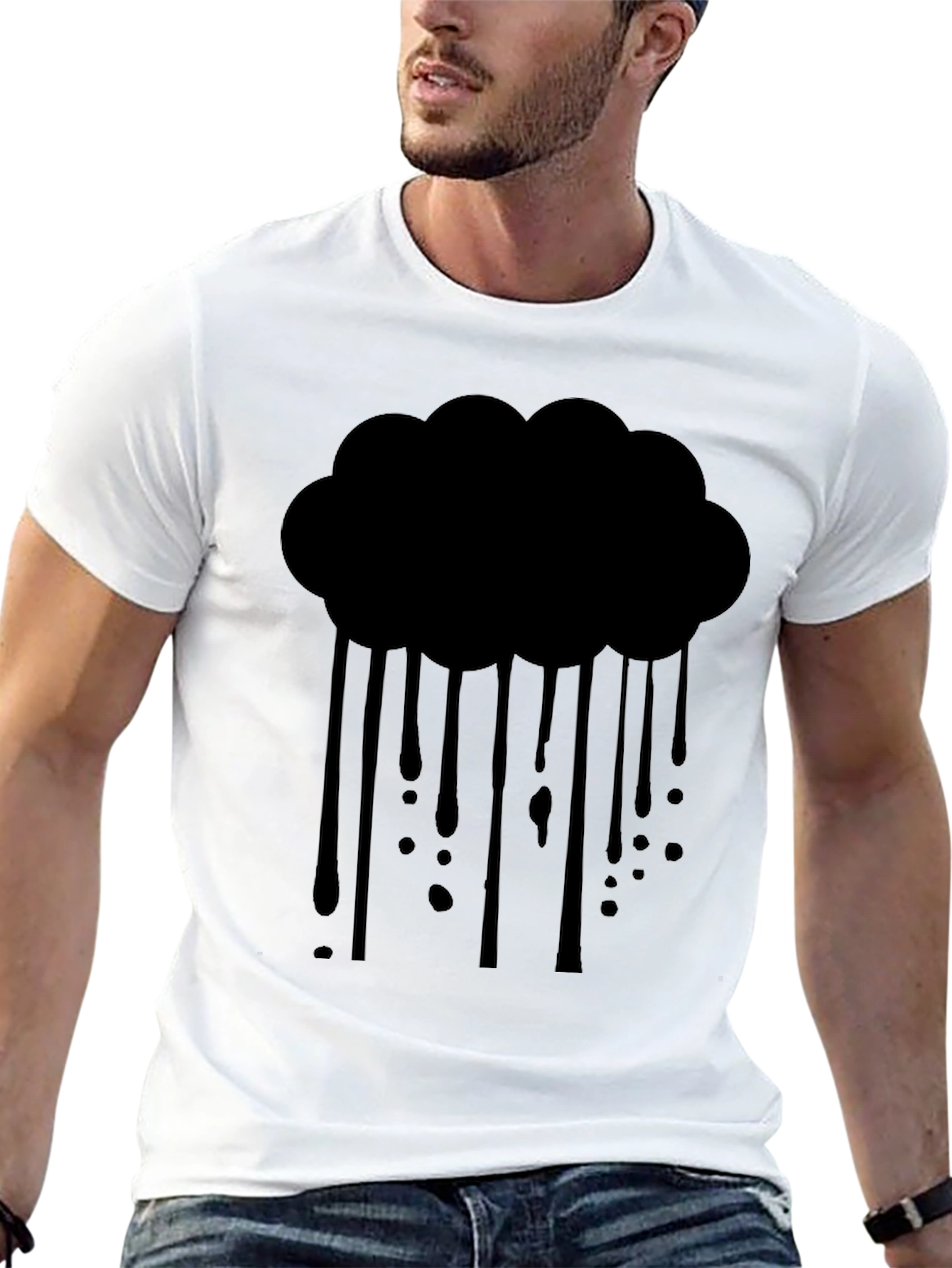 Rain Cloud Graphic Tee - Mens Black T-Shirt