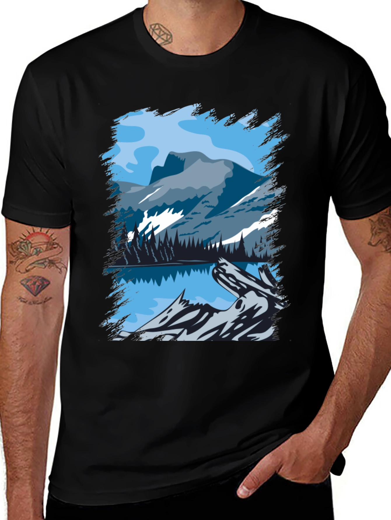 Mountain Lake Graphic Tee - Nature Lovers T-Shirt