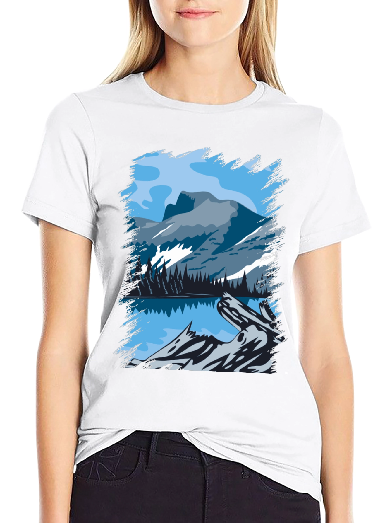 Mountain Lake Graphic Tee - Nature Lovers T-Shirt