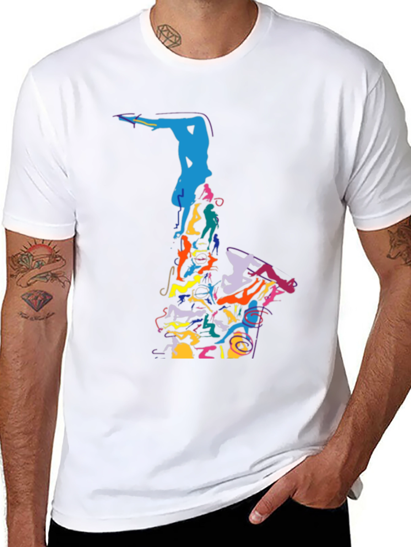 Abstract Saxophone Graphic Tee