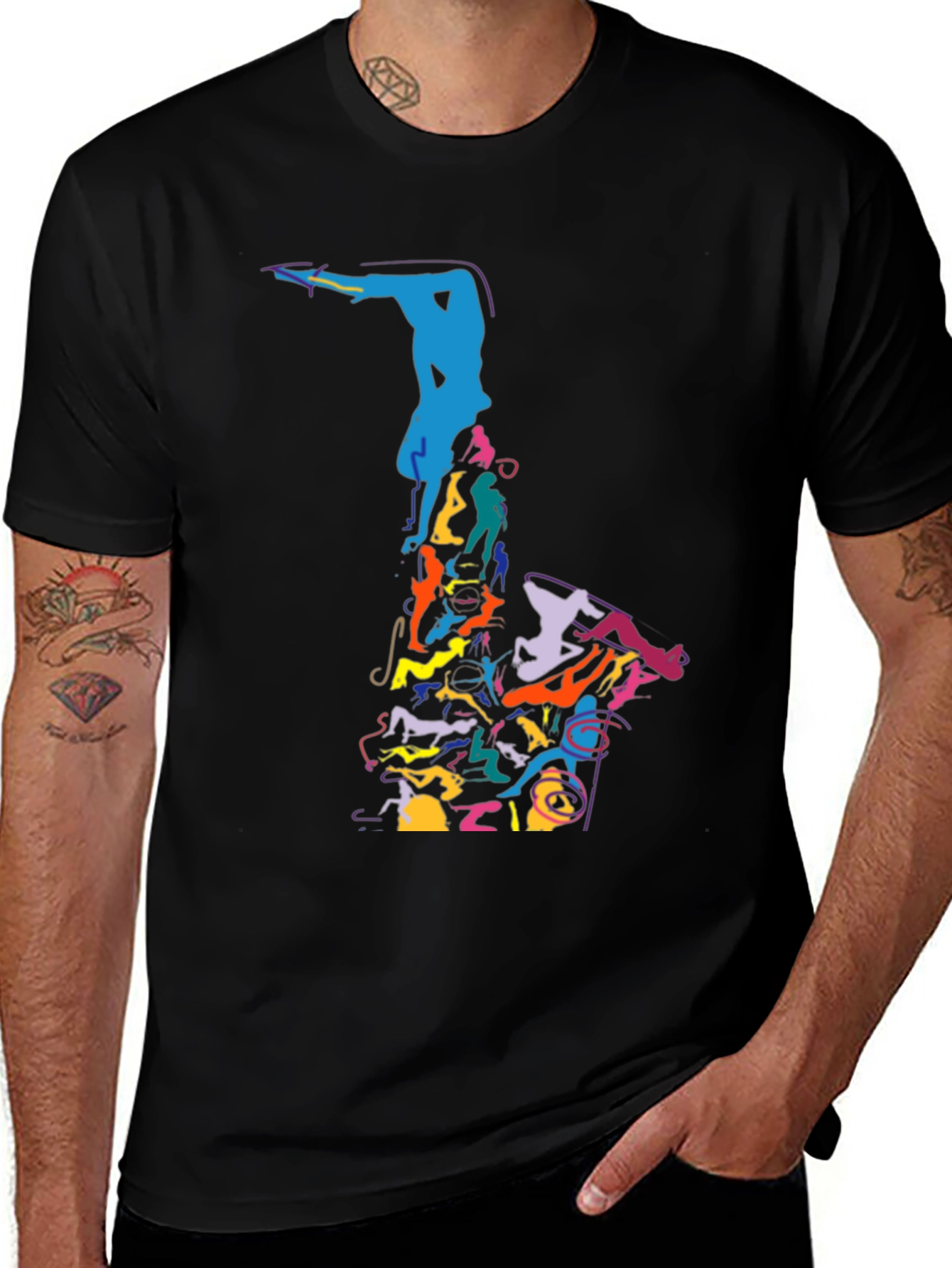 Abstract Saxophone Graphic Tee