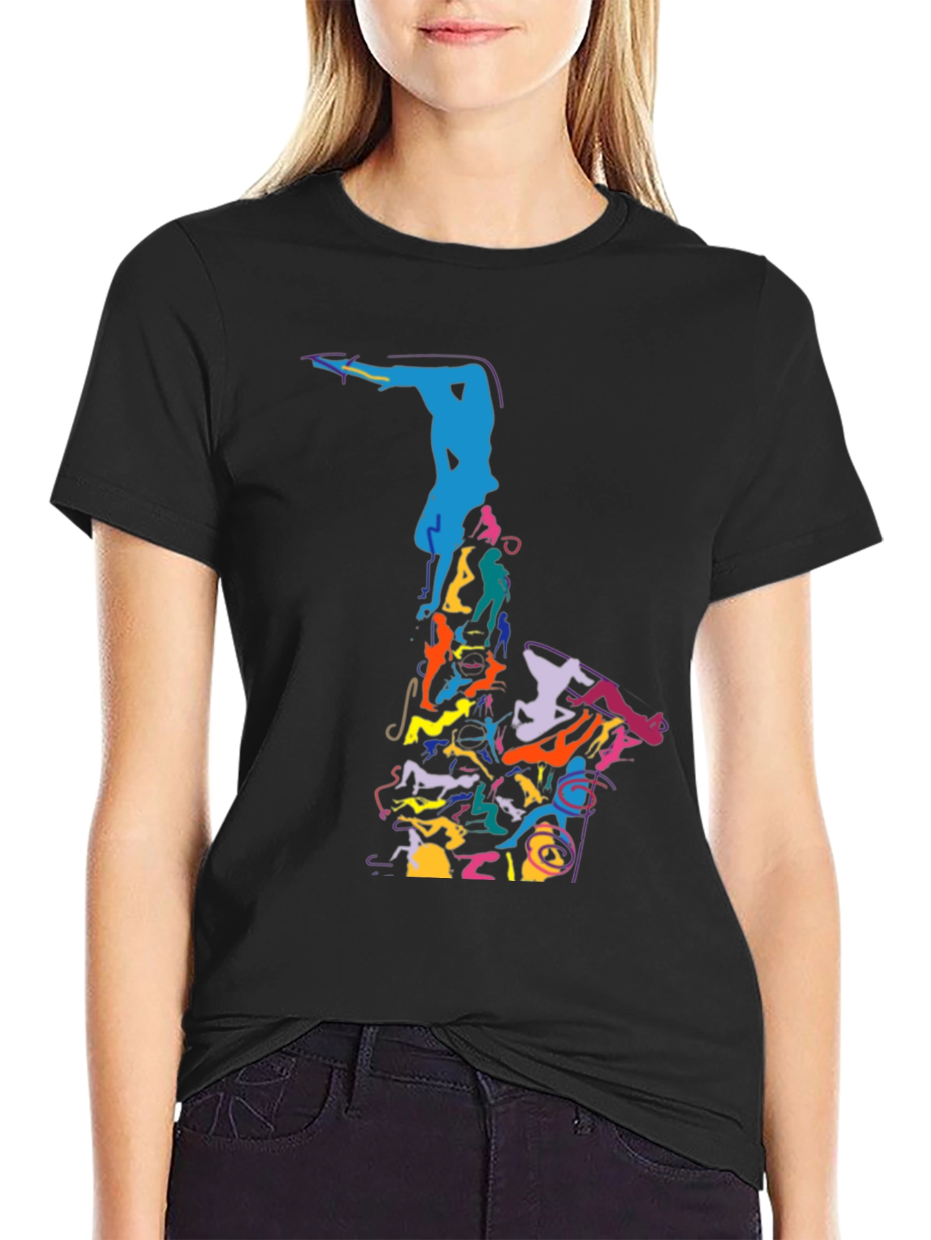 Abstract Saxophone Graphic Tee