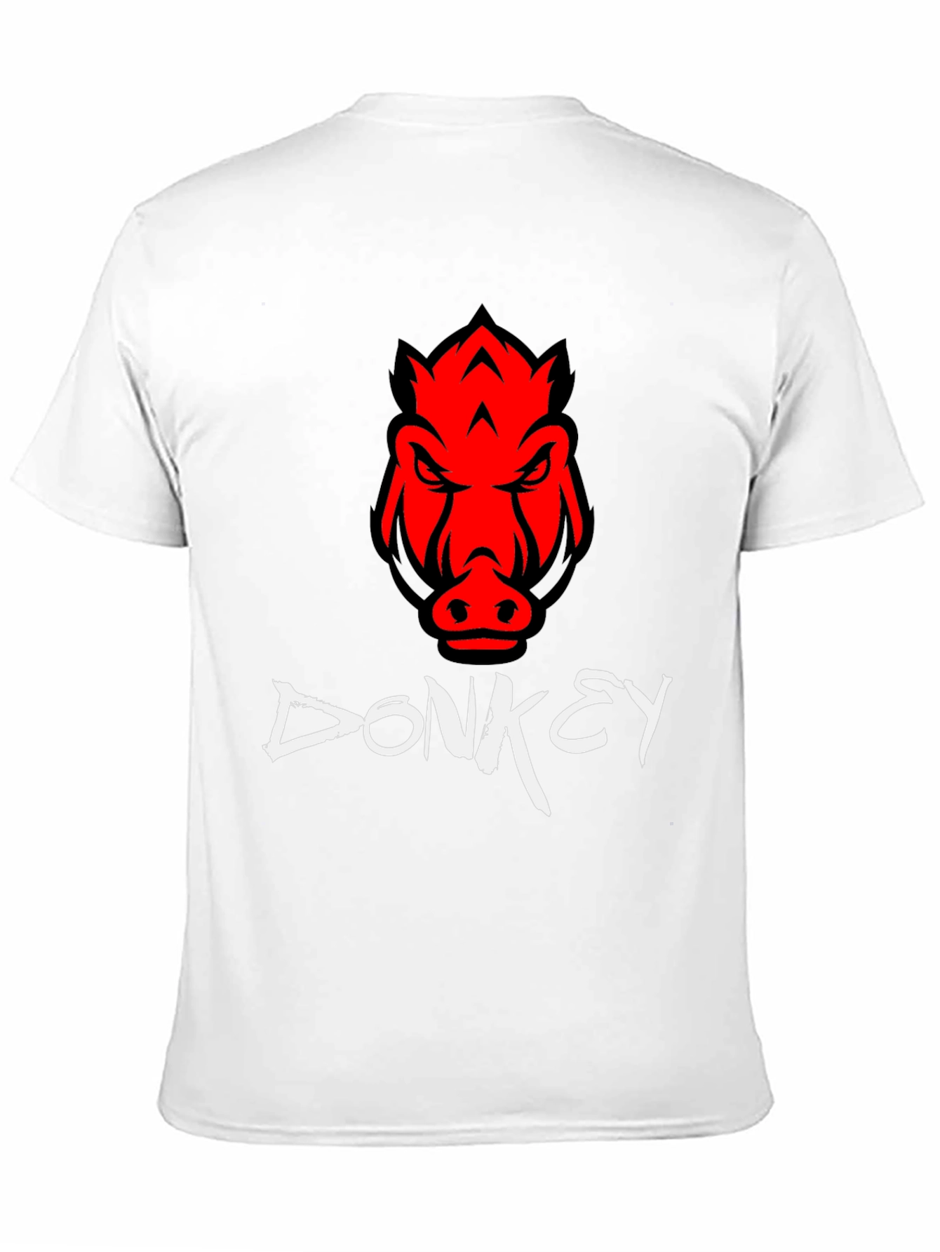 Mens Black Donkey T-Shirt with Red Boar Design