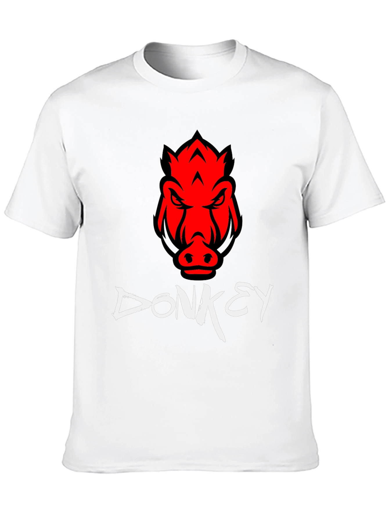Mens Black Donkey T-Shirt with Red Boar Design