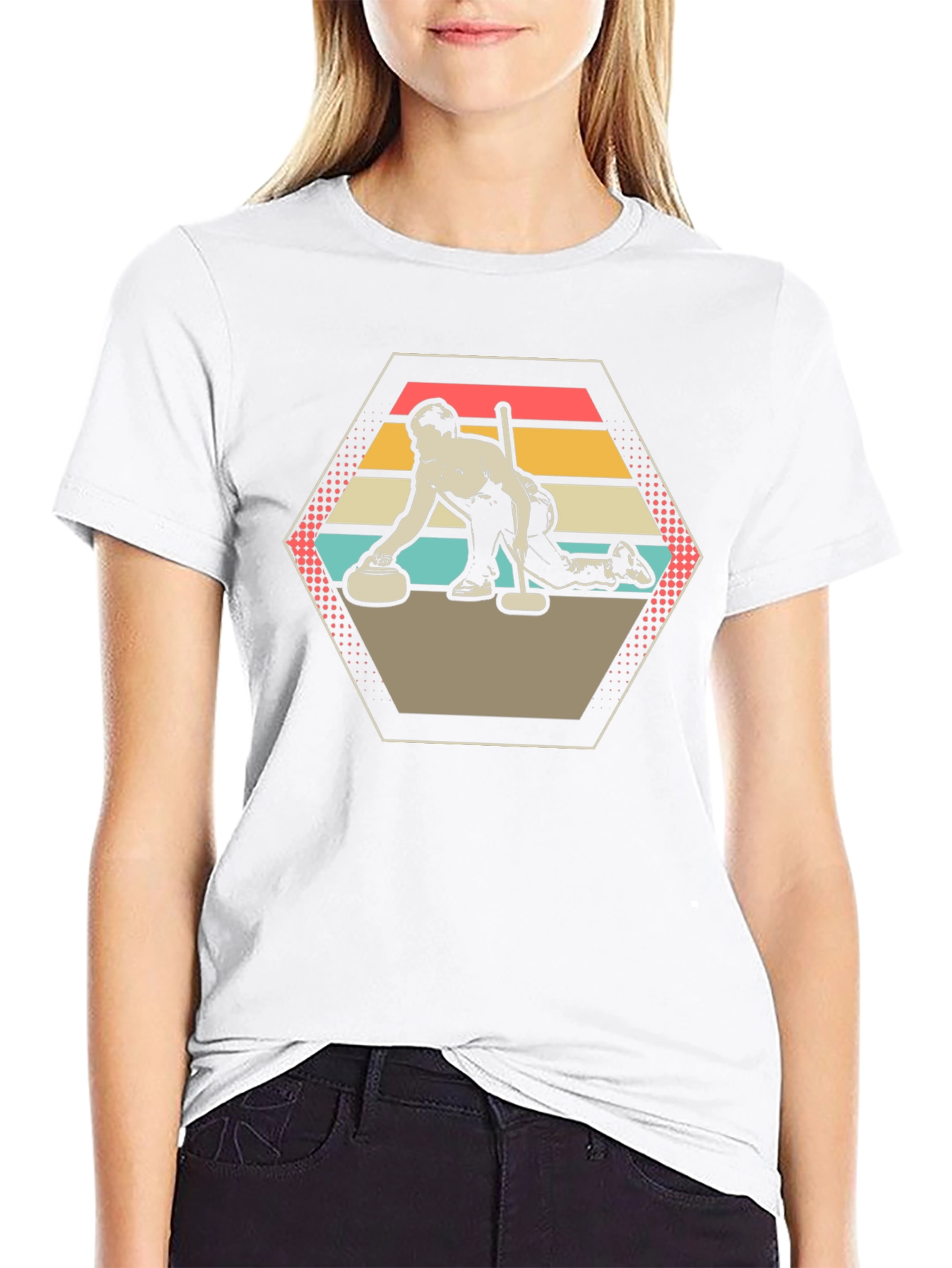 Retro Curling Shirt - Unique Graphic Tee
