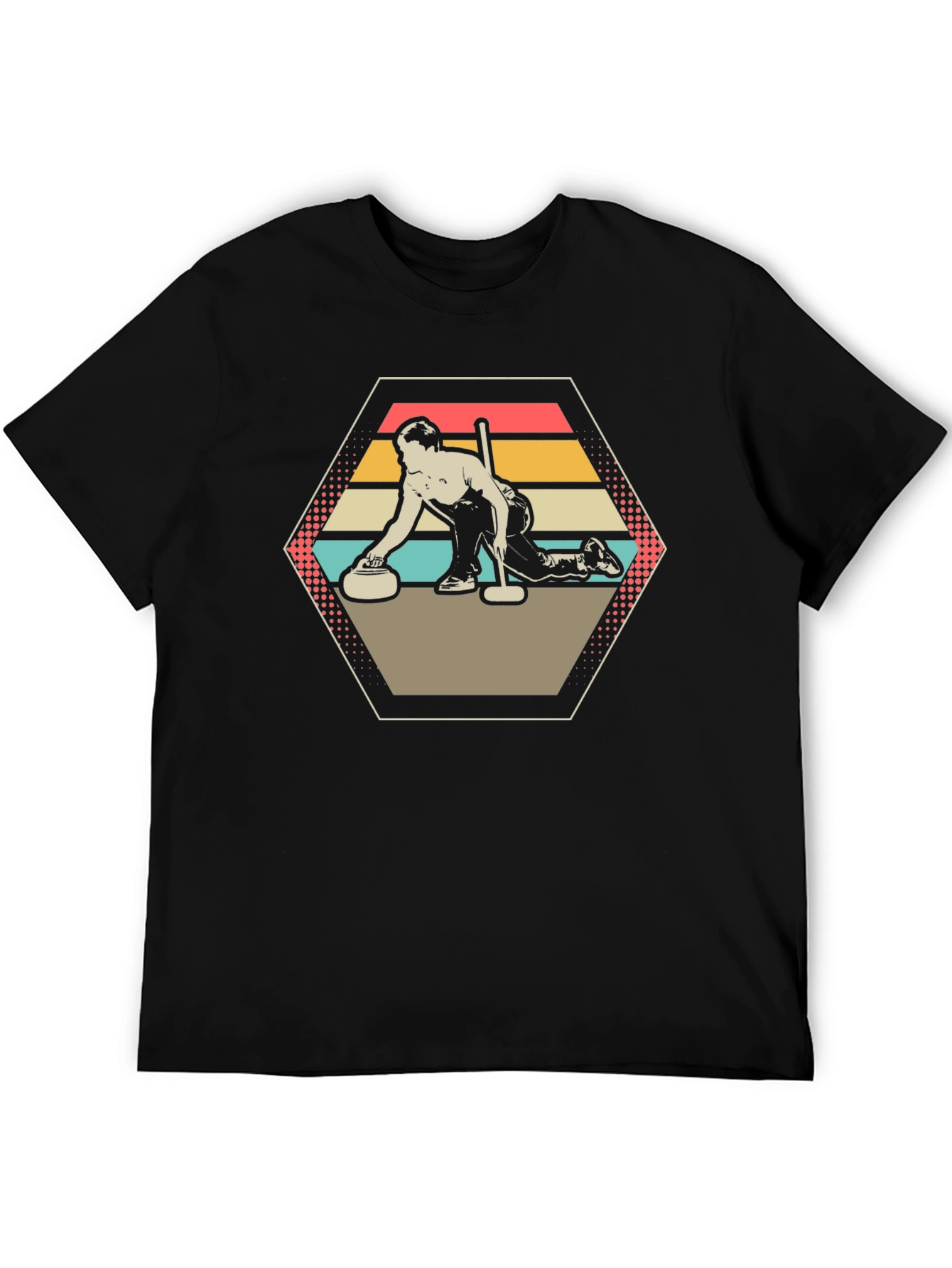 Retro Curling Shirt - Unique Graphic Tee