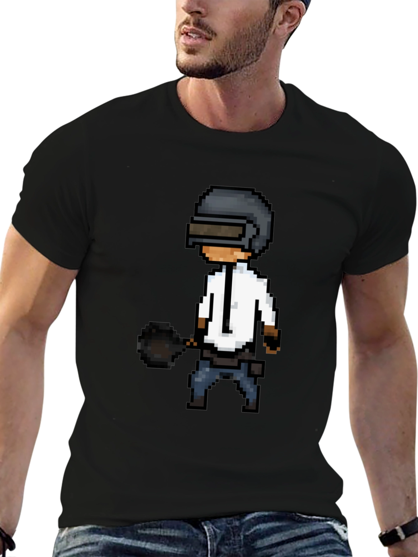 Pixel PUBG T-Shirt: Black Gaming Tee