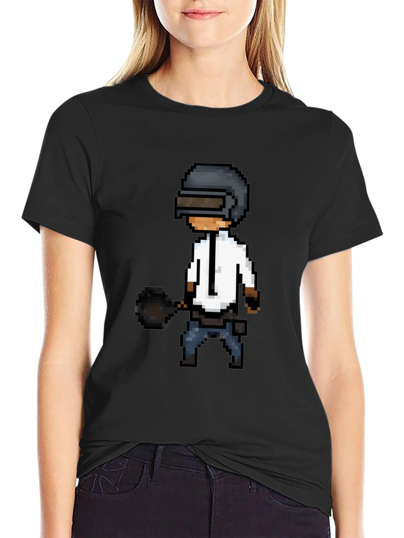 Pixel PUBG T-Shirt: Black Gaming Tee
