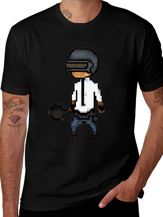 Pixel PUBG T-Shirt: Black Gaming Tee