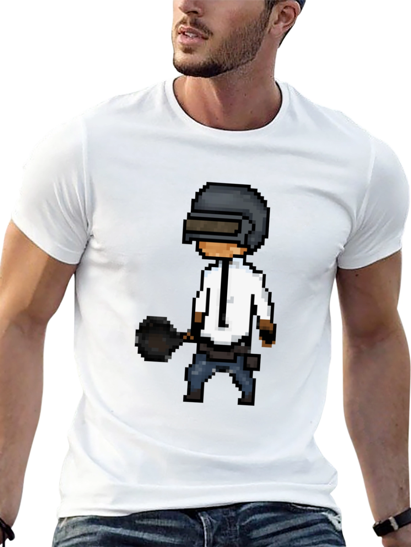 Pixel PUBG T-Shirt: Black Gaming Tee
