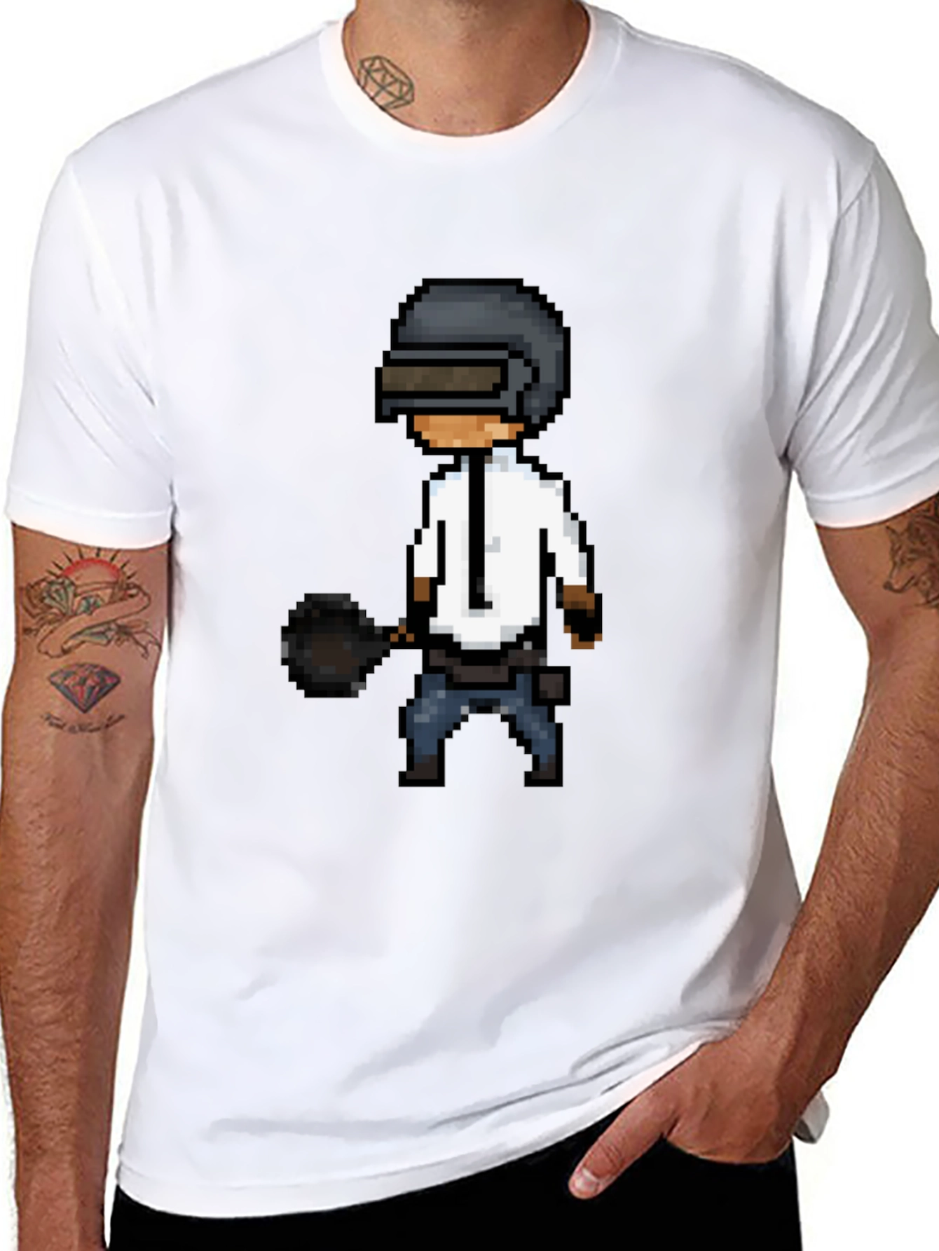 Pixel PUBG T-Shirt: Black Gaming Tee