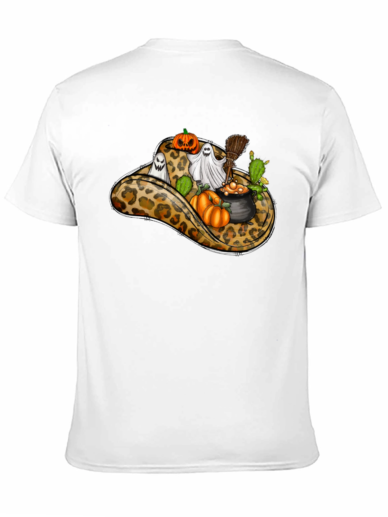 Leopard Cowboy Hat Halloween T-Shirt