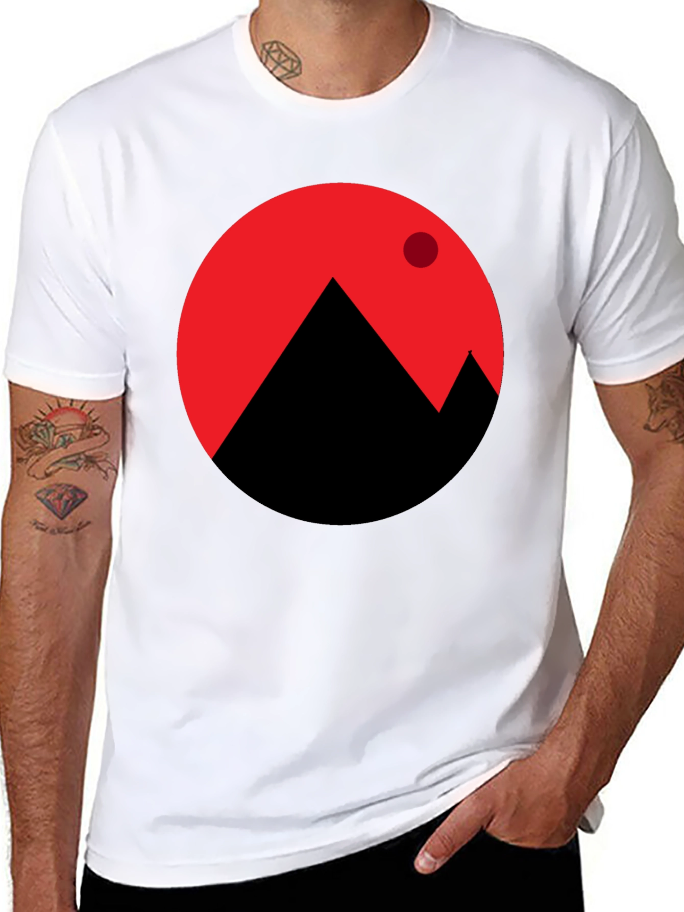 Modern Mountainscape Graphic T-Shirt