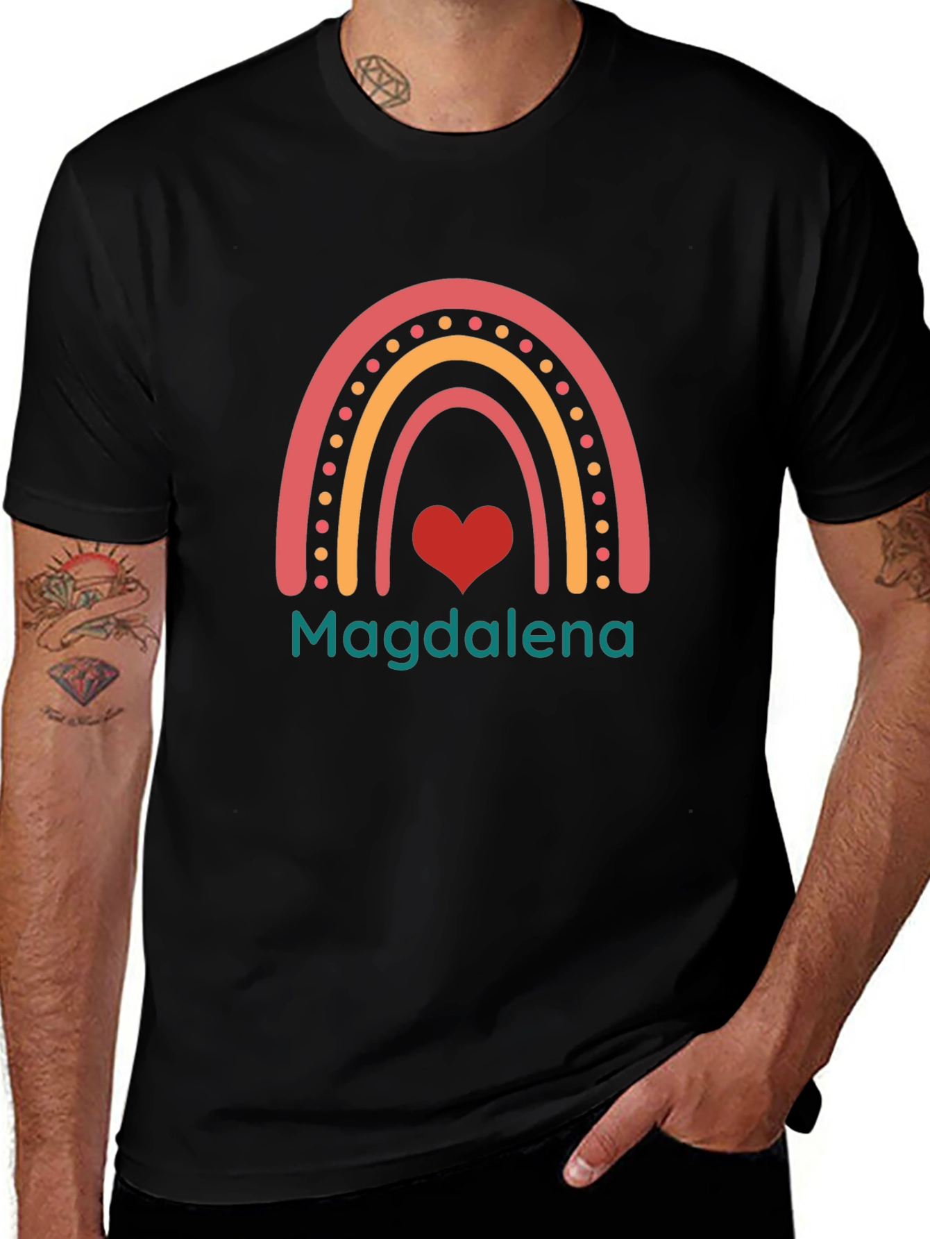 Magdalena Rainbow Heart Custom T-Shirt