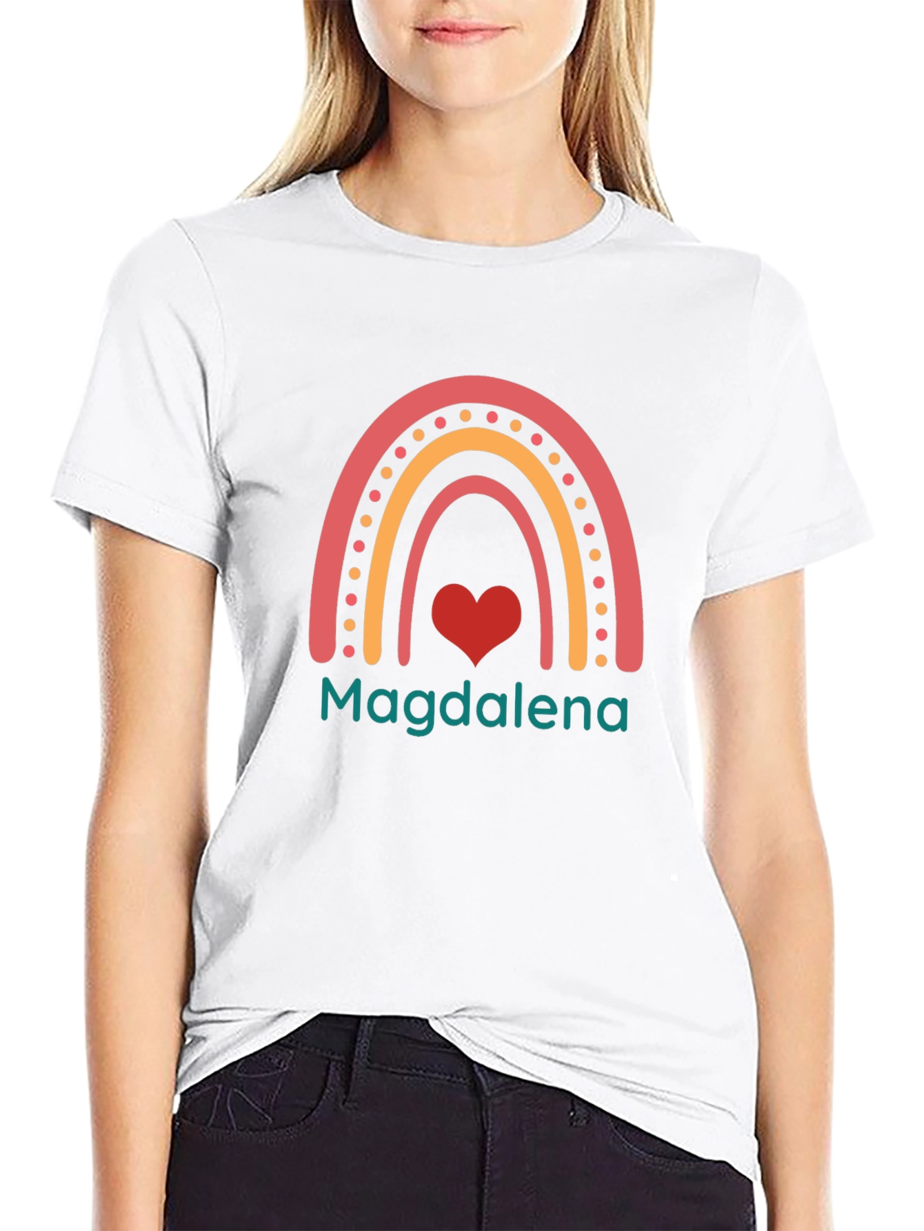 Magdalena Rainbow Heart Custom T-Shirt