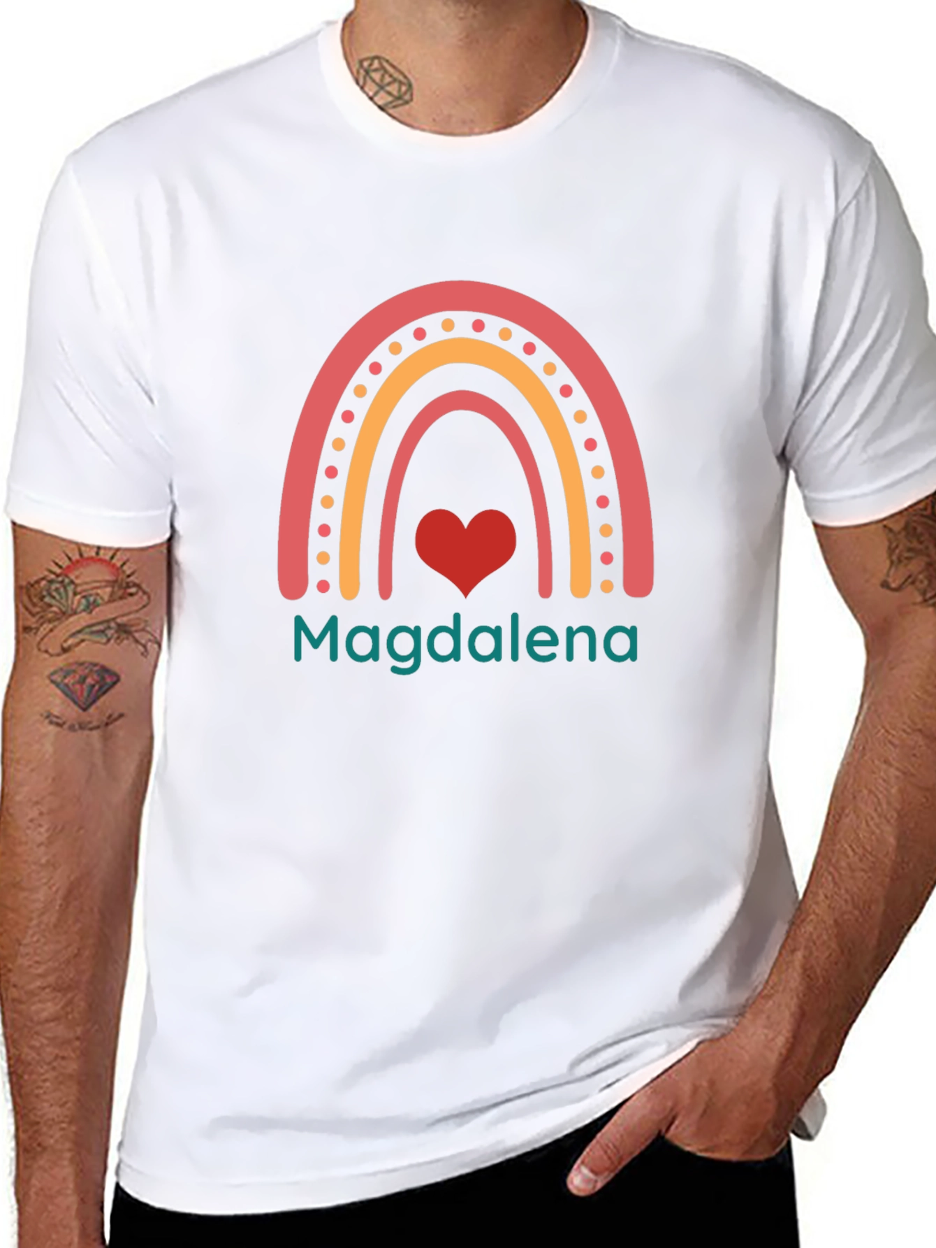 Magdalena Rainbow Heart Custom T-Shirt