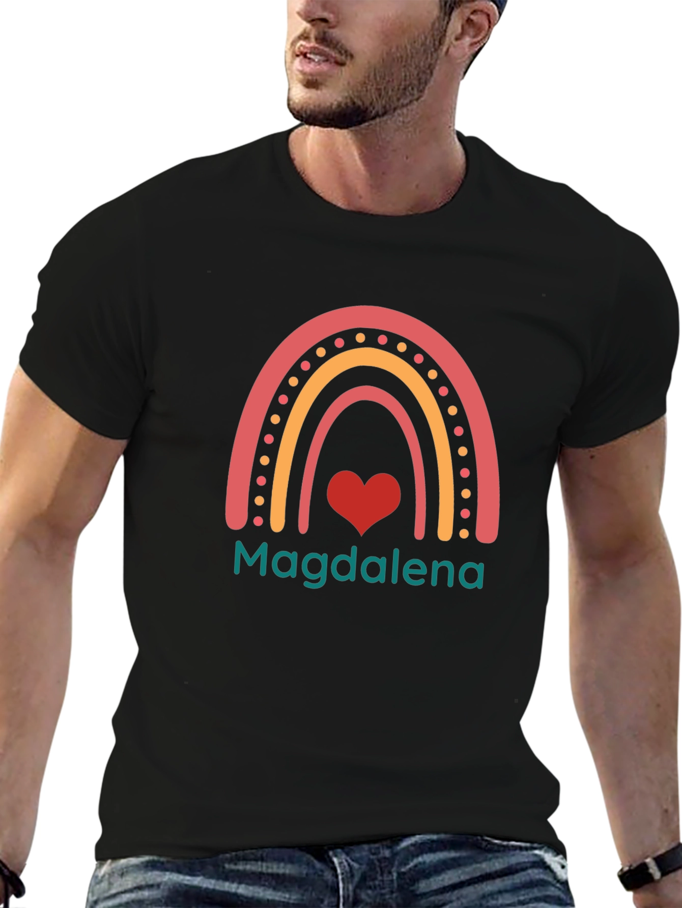 Magdalena Rainbow Heart Custom T-Shirt
