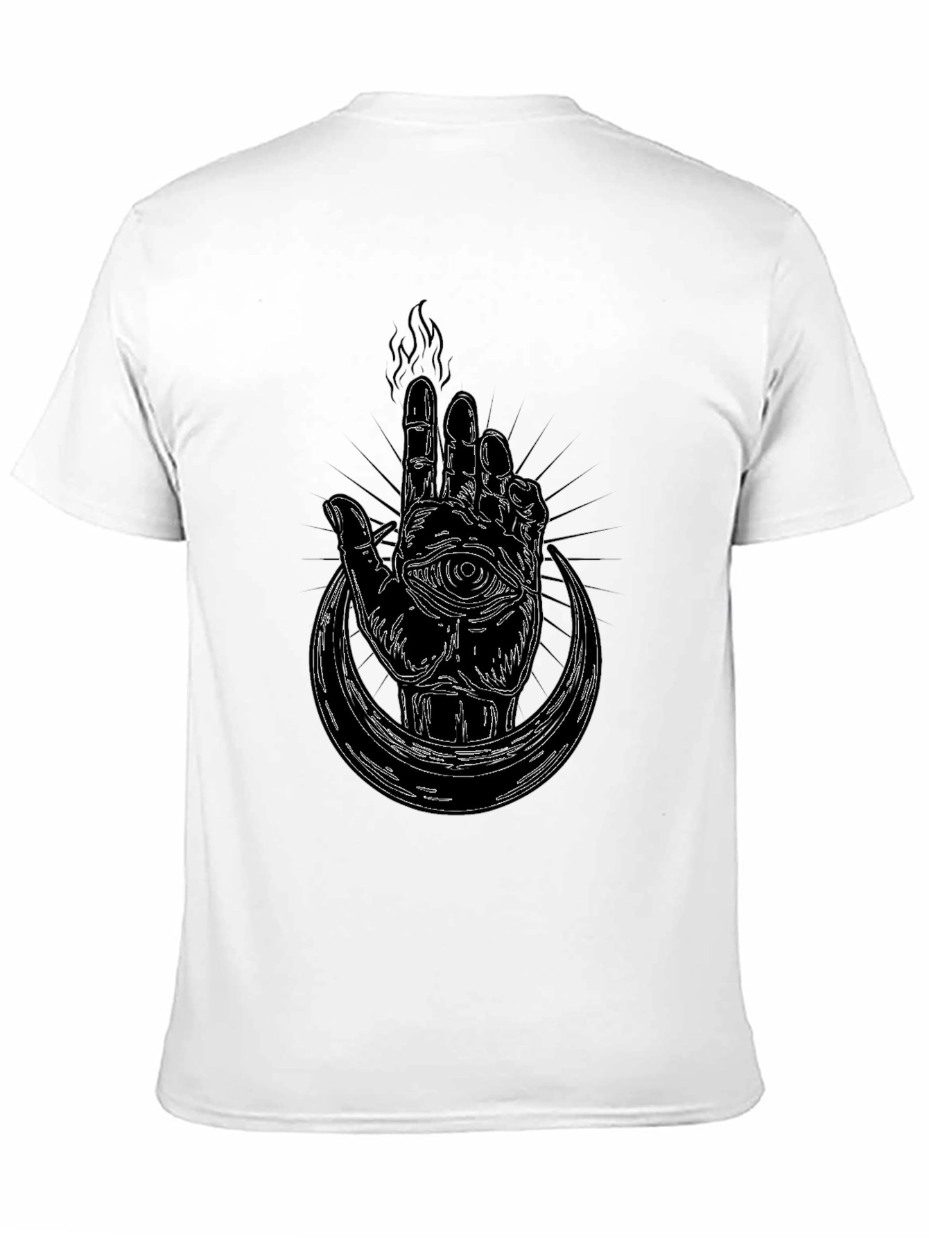 Mystic Hand Graphic Tee - Black Cotton T-Shirt