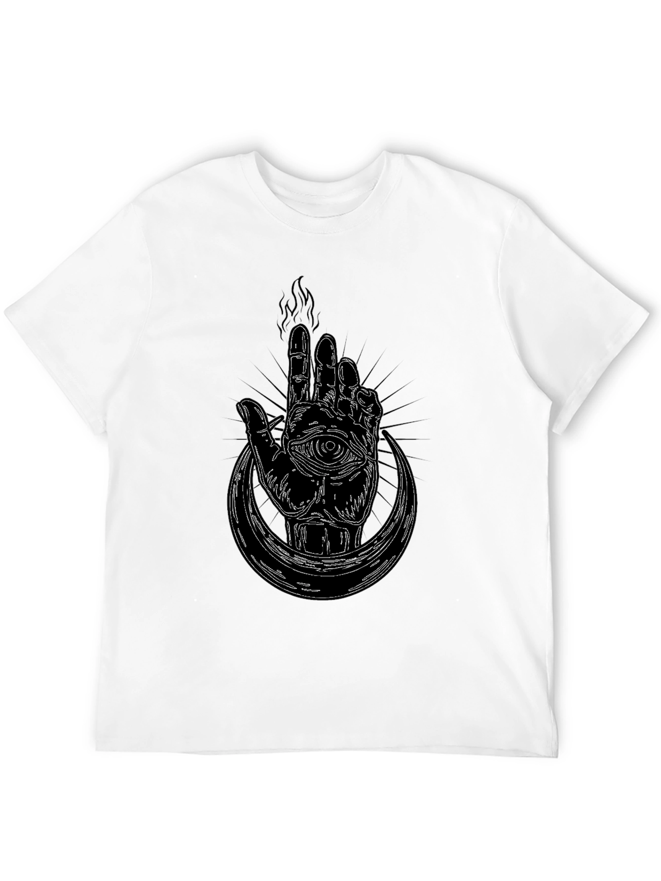 Mystic Hand Graphic Tee - Black Cotton T-Shirt