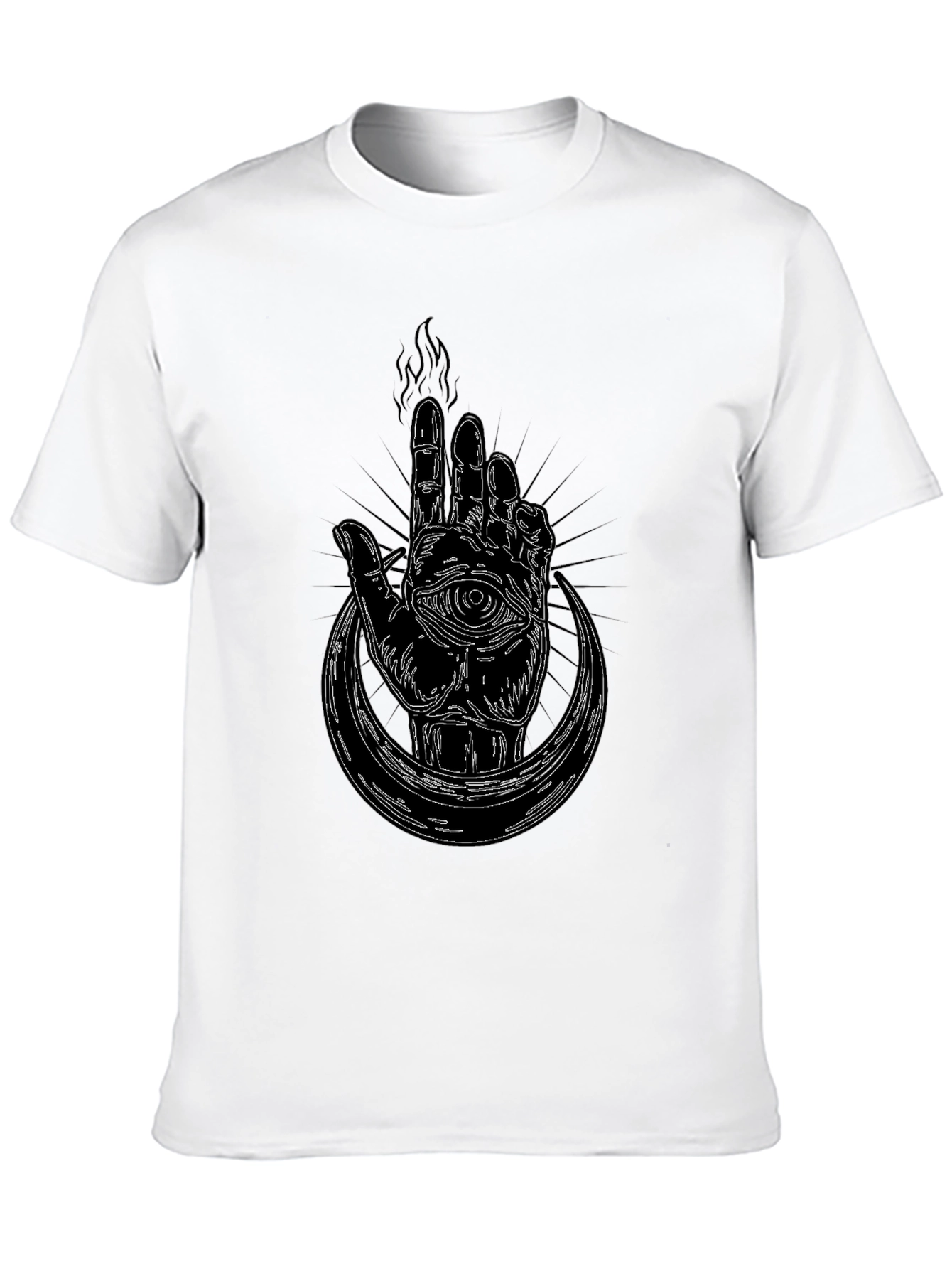 Mystic Hand Graphic Tee - Black Cotton T-Shirt