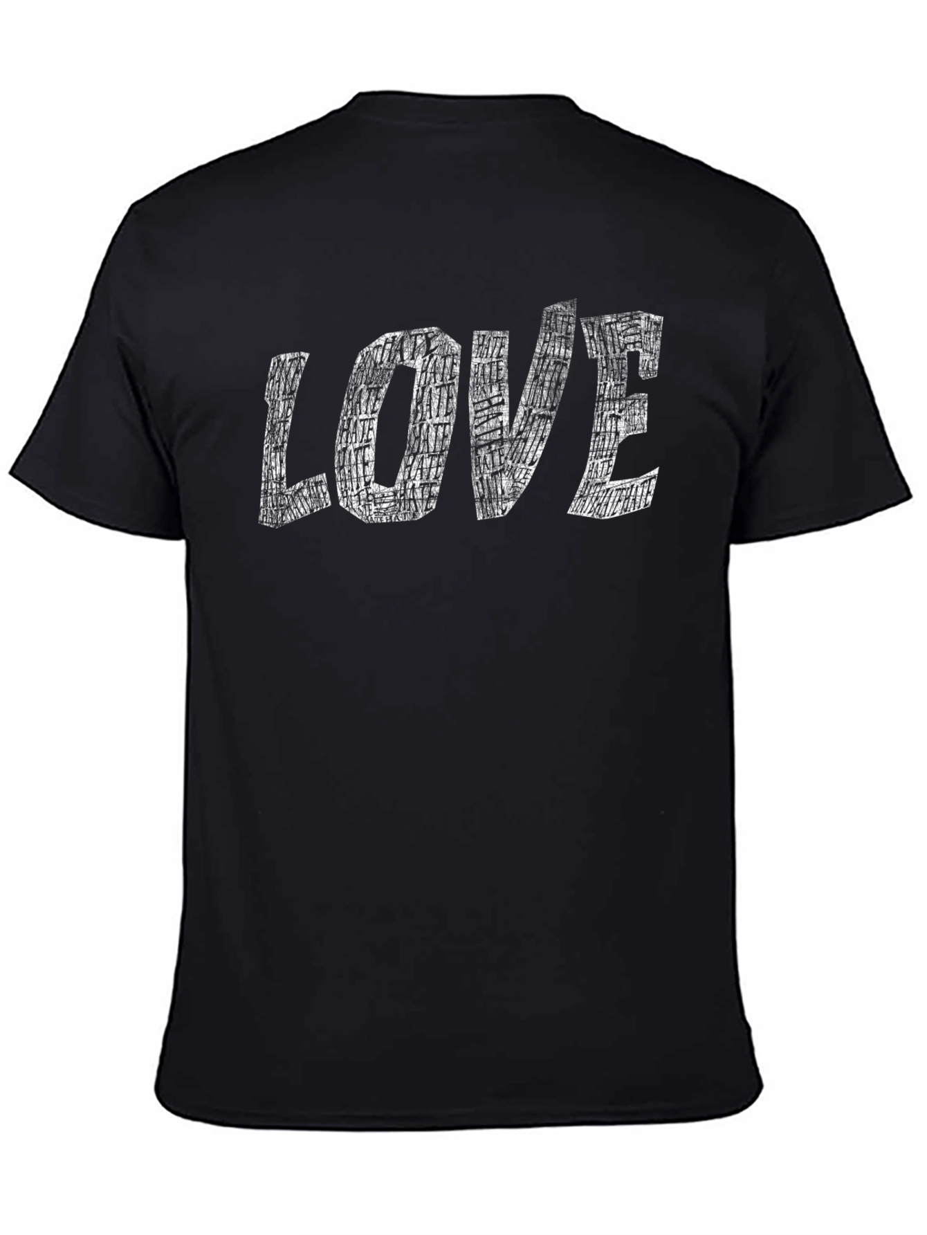 Love Graphic Print Black Cotton T-Shirt