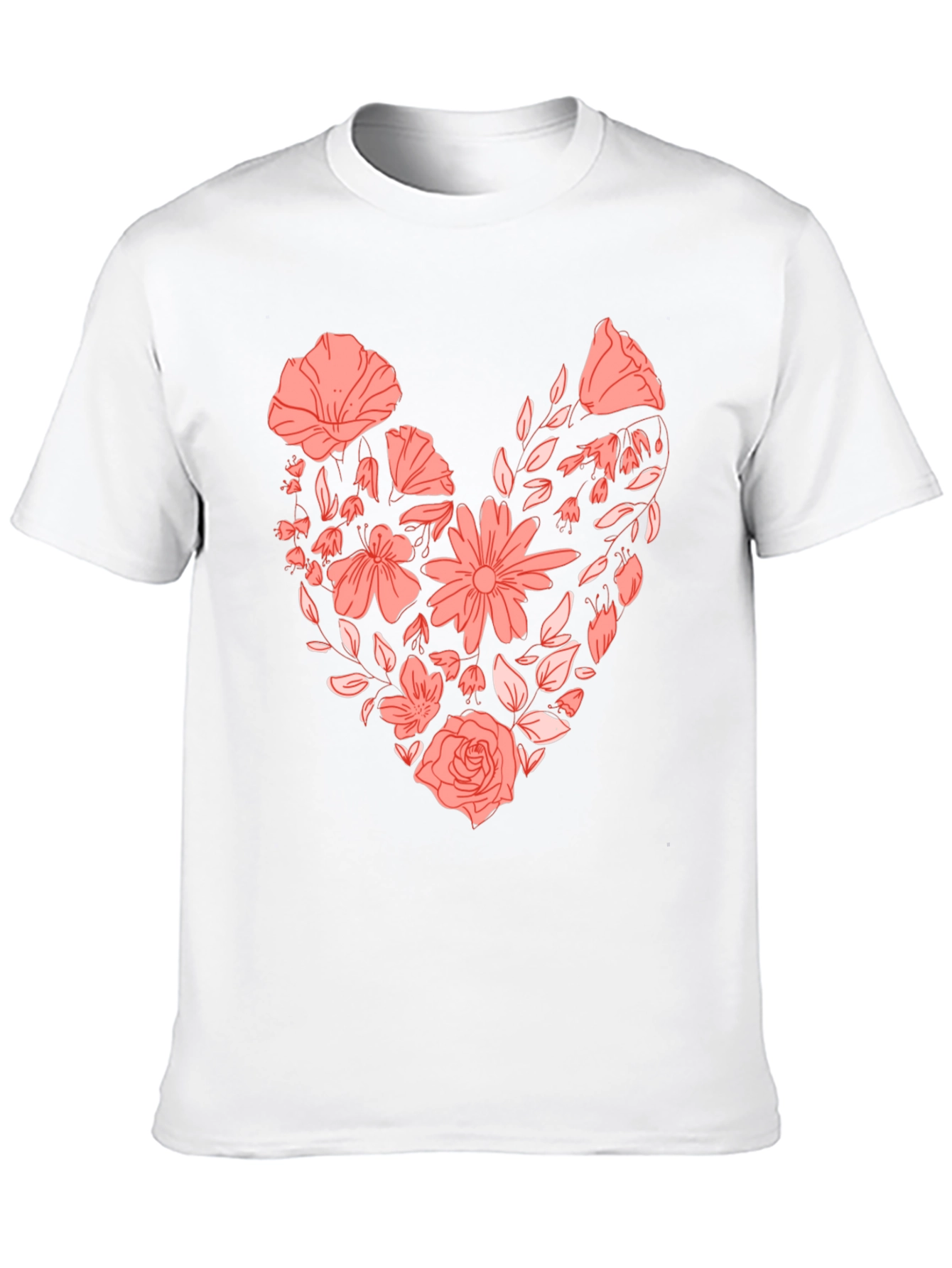 Floral Heart Graphic Tee - Black
