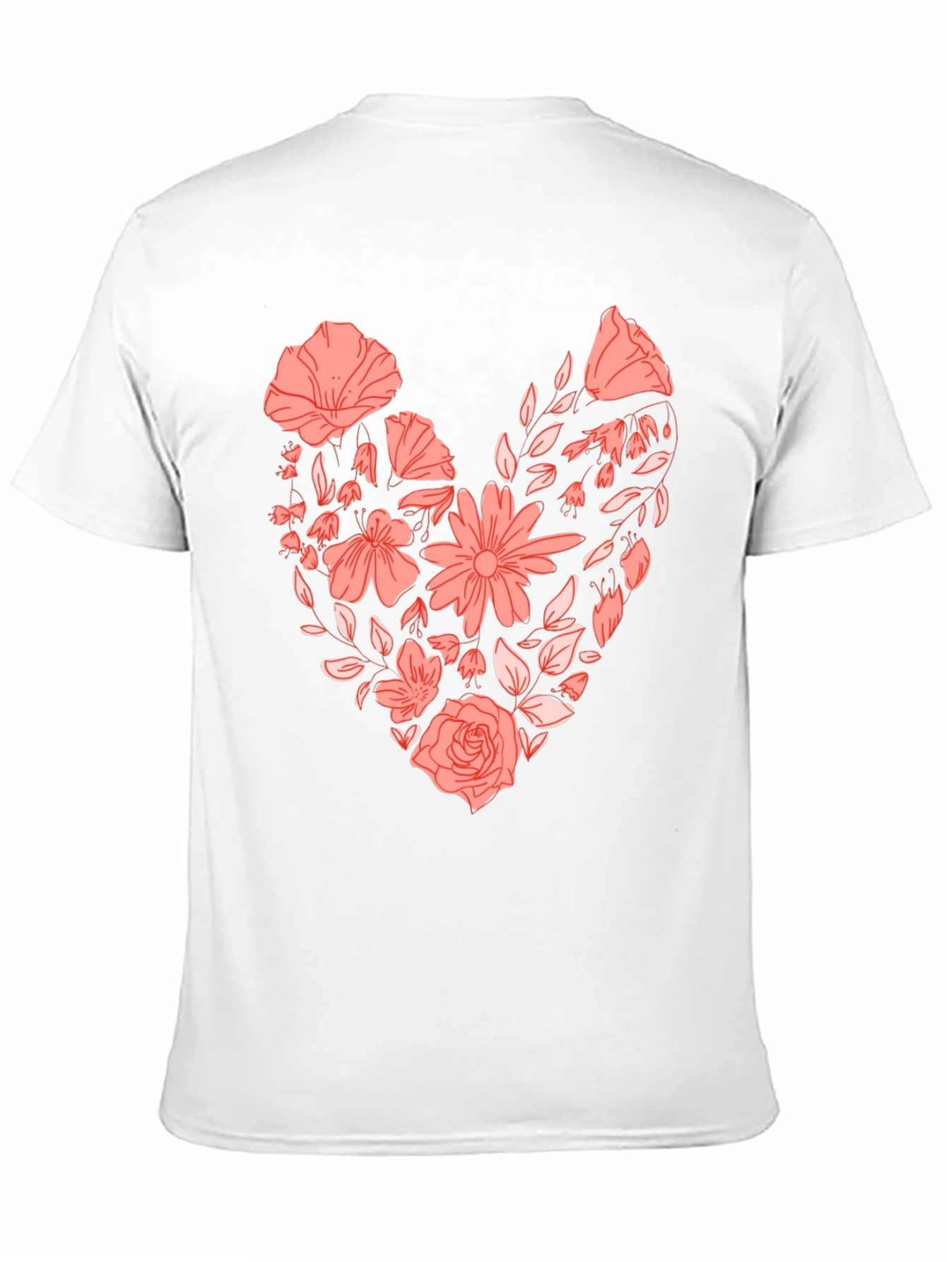 Floral Heart Graphic Tee - Black