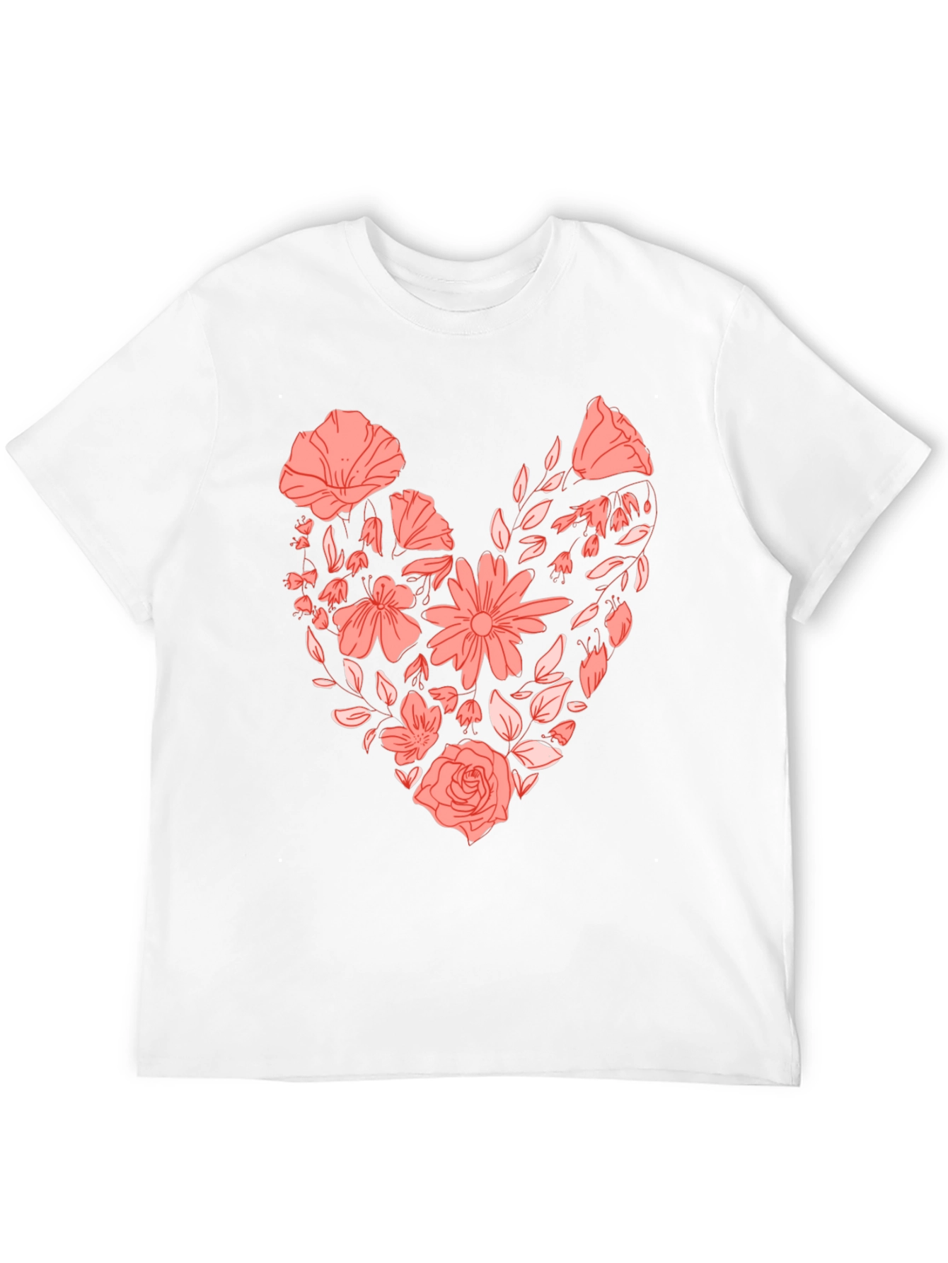 Floral Heart Graphic Tee - Black