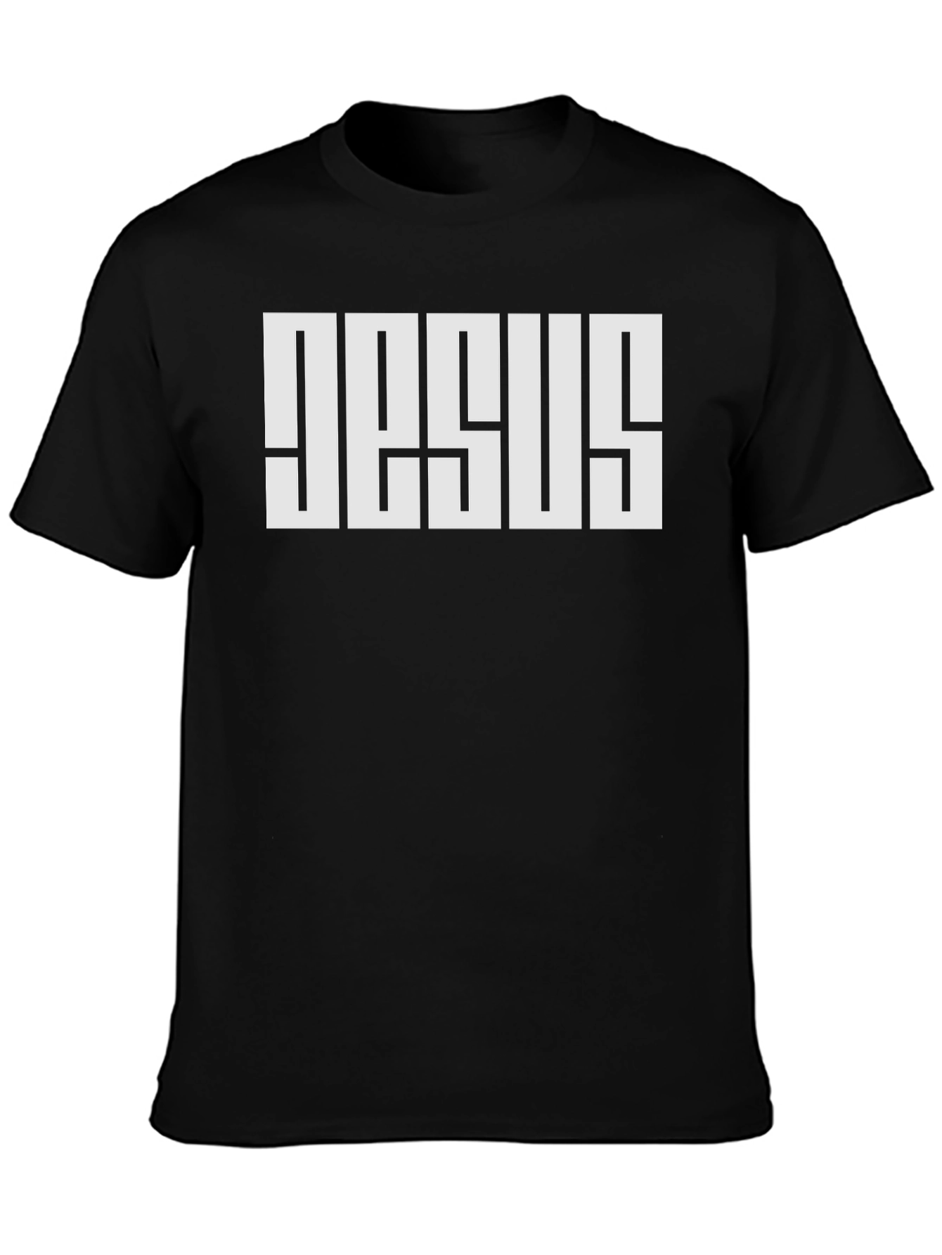 Bold JESUS Graphic Tee - Black Cotton Blend T-Shirt