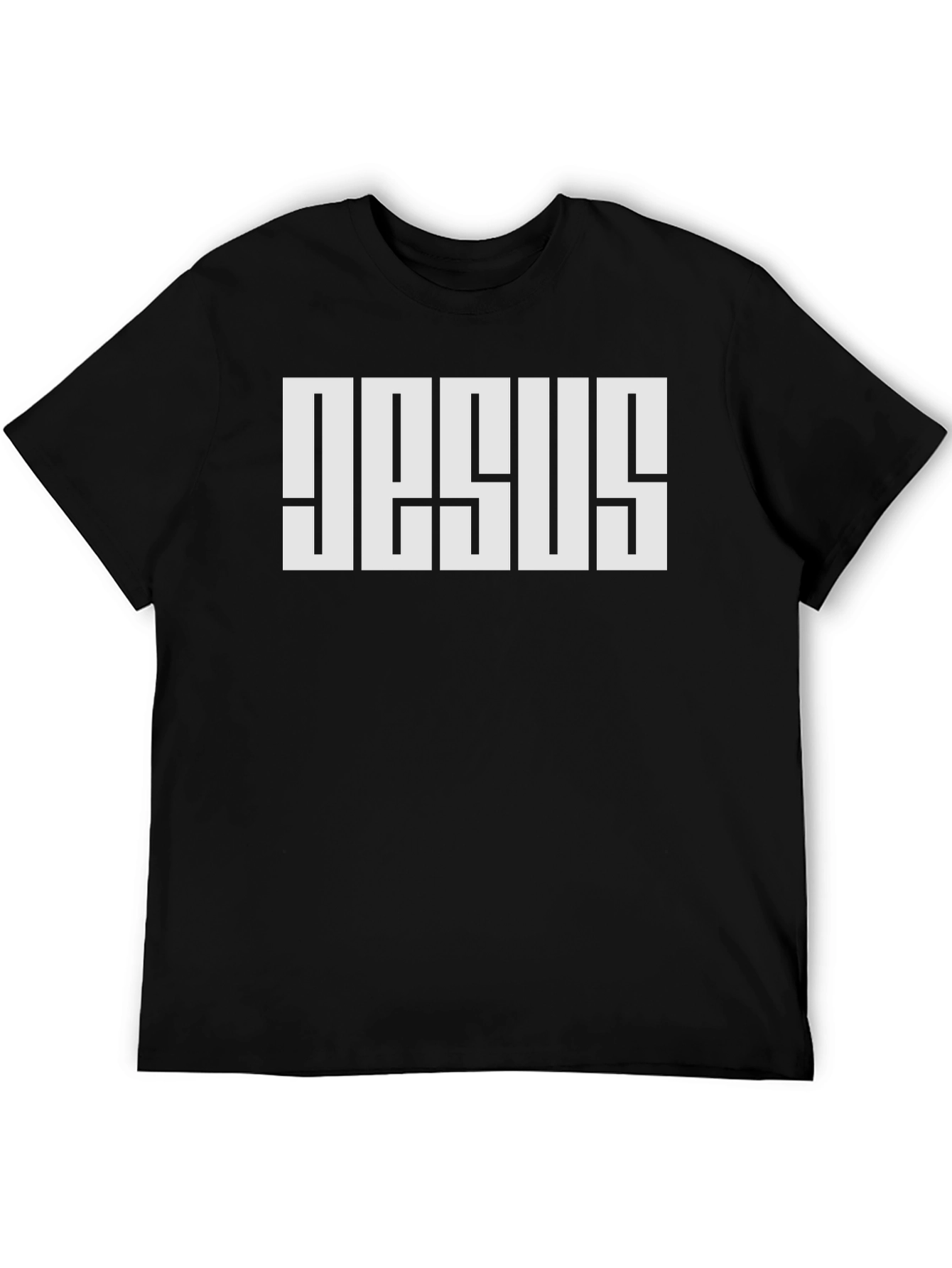 Bold JESUS Graphic Tee - Black Cotton Blend T-Shirt