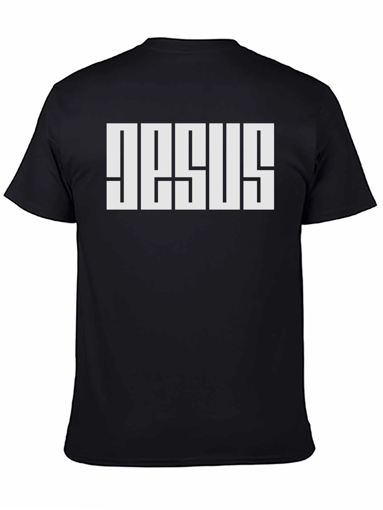 Bold JESUS Graphic Tee - Black Cotton Blend T-Shirt