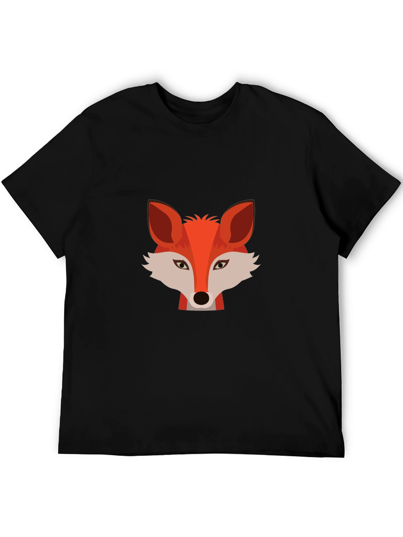Stylish Fox Graphic Black T-Shirt