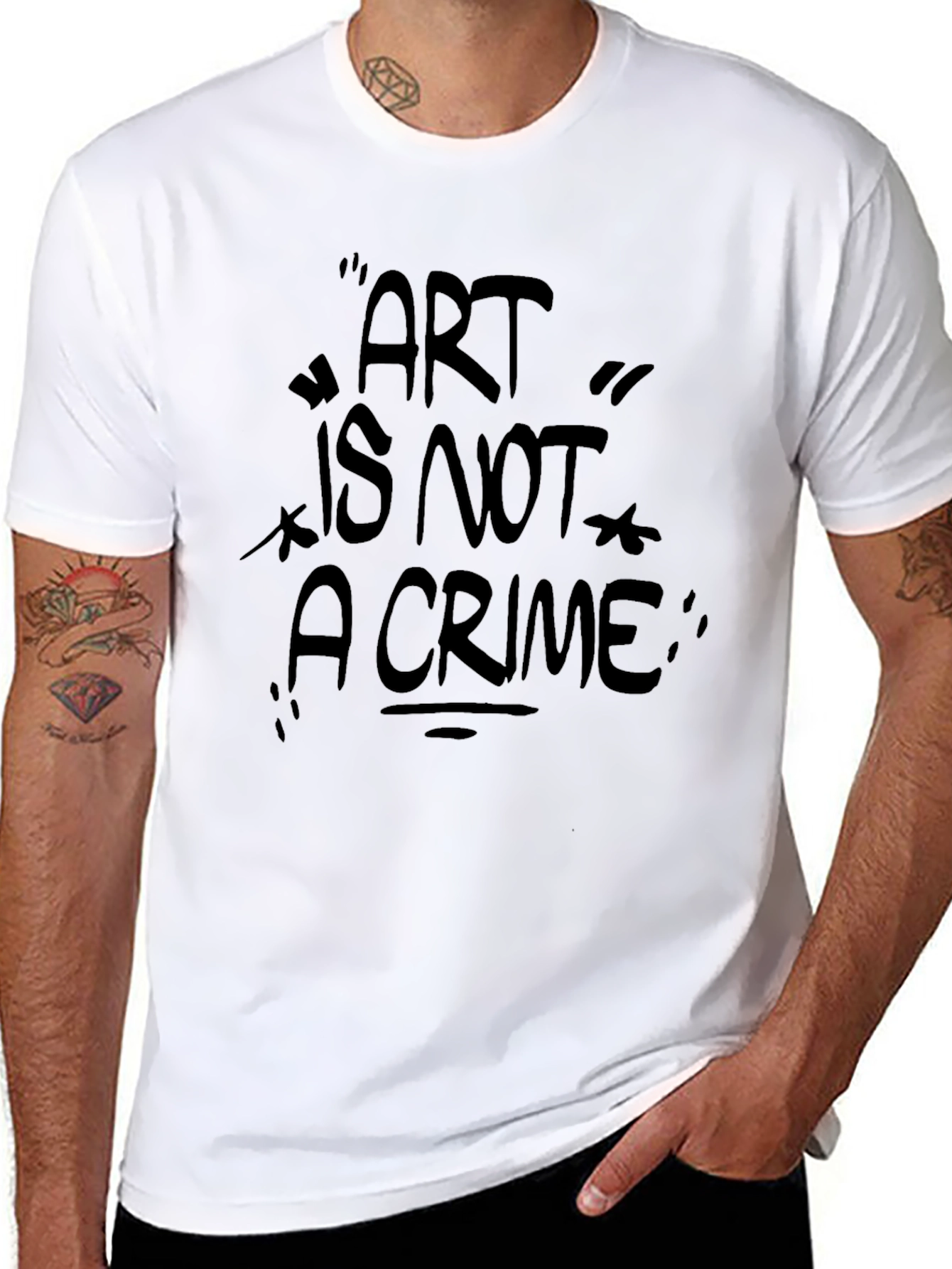 Art Is Not A Crime Black Graphic Tee Shirt