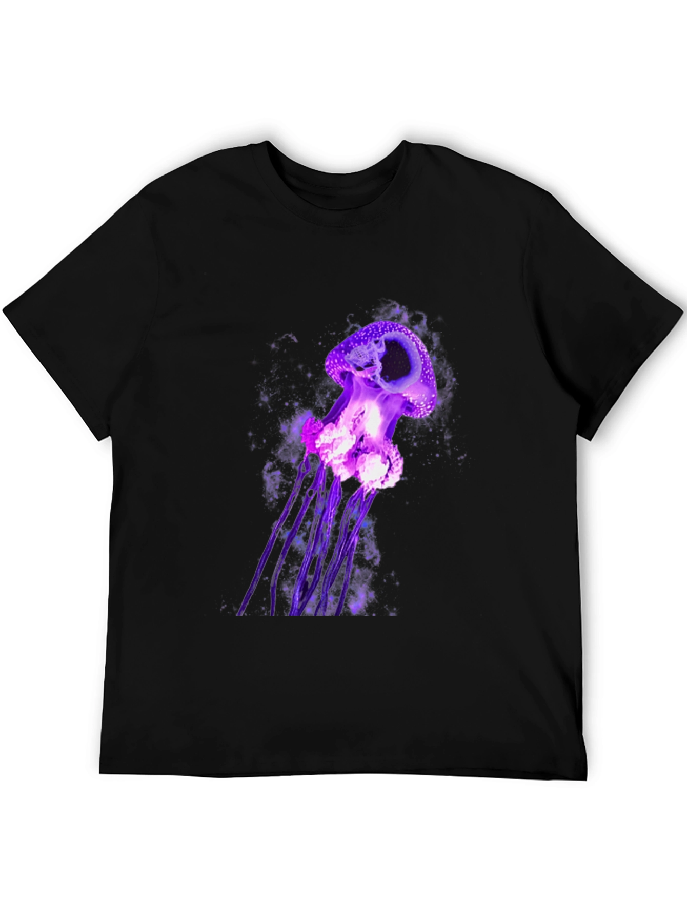 Purple Jellyfish Graphic Tee - Mens Black T-Shirt