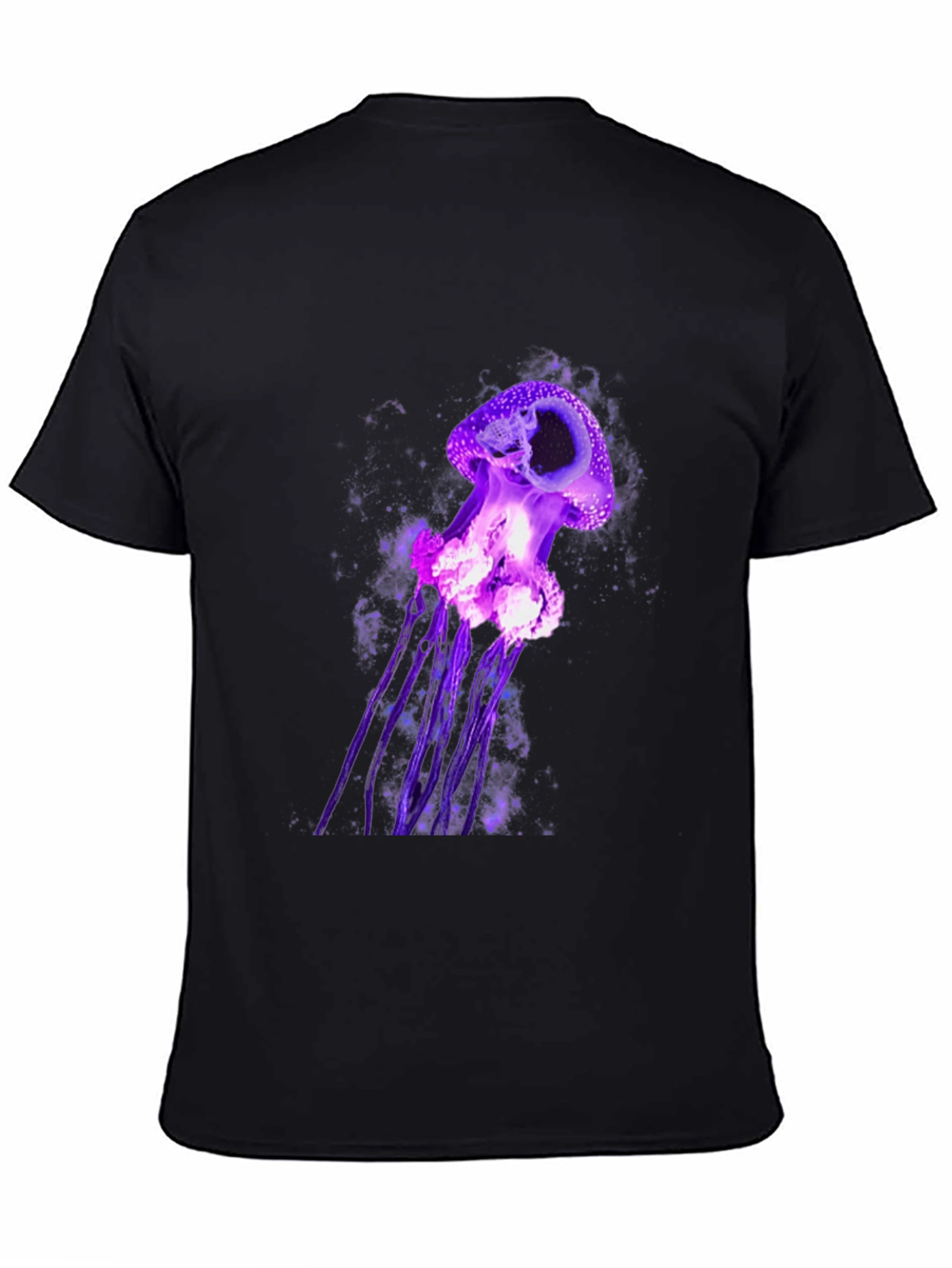 Purple Jellyfish Graphic Tee - Mens Black T-Shirt