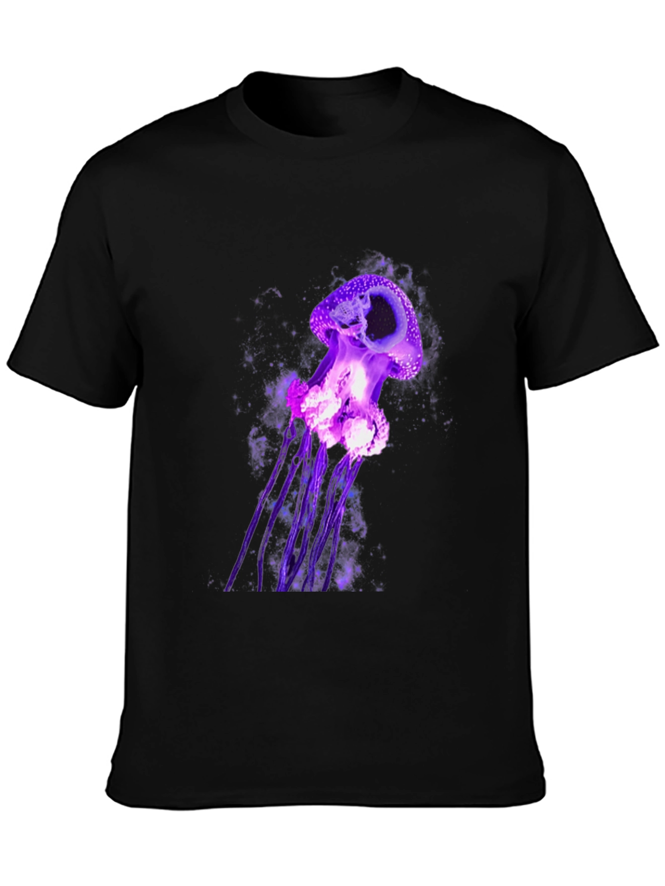 Purple Jellyfish Graphic Tee - Mens Black T-Shirt