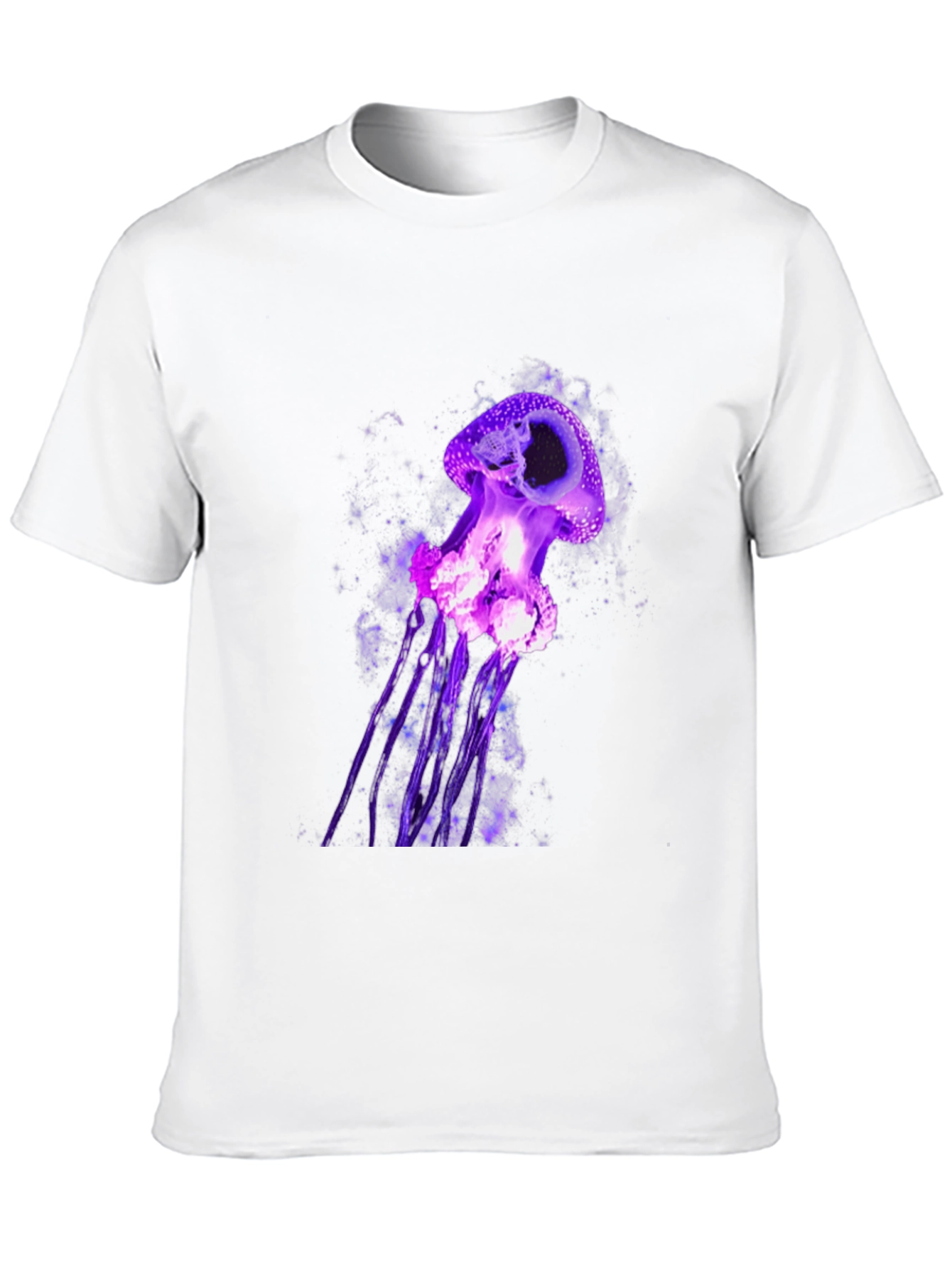 Purple Jellyfish Graphic Tee - Mens Black T-Shirt