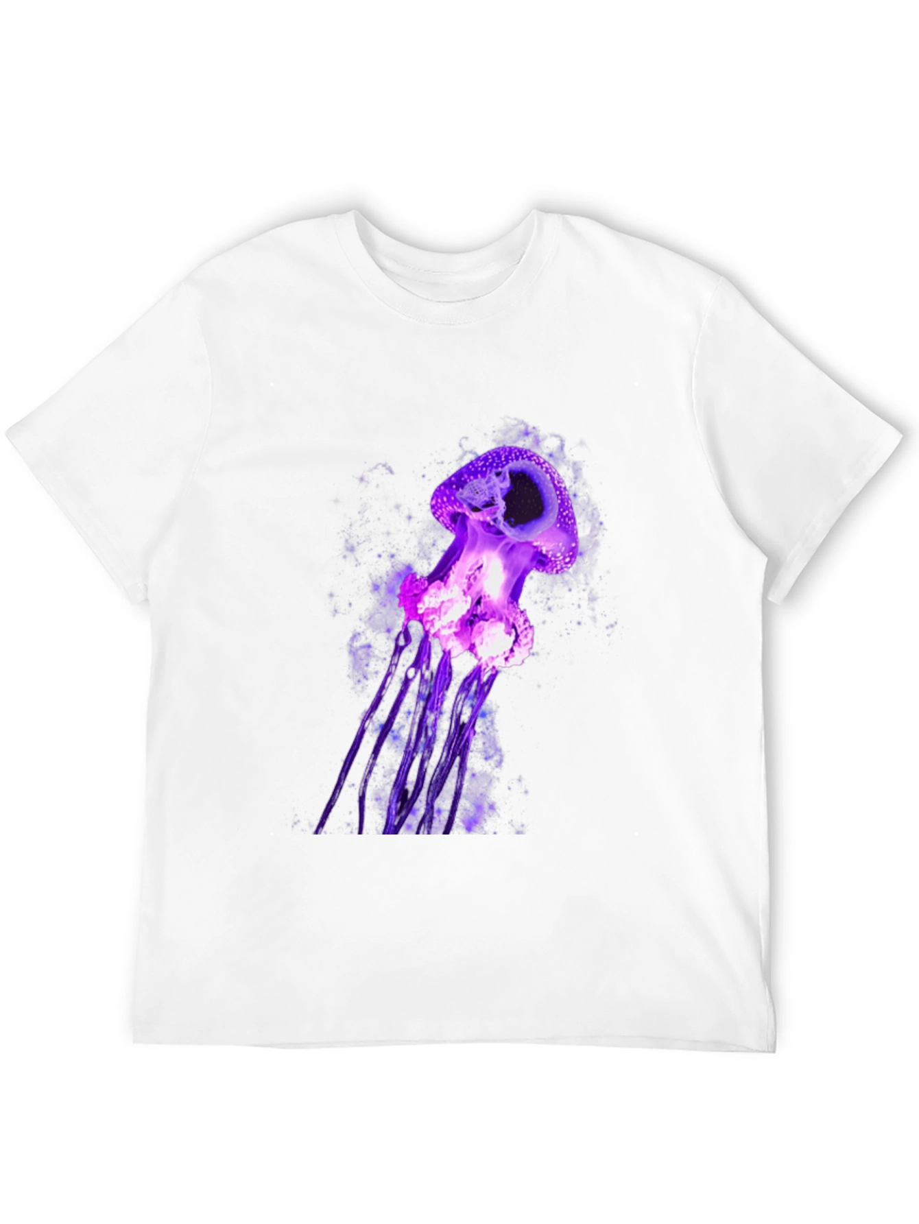 Purple Jellyfish Graphic Tee - Mens Black T-Shirt