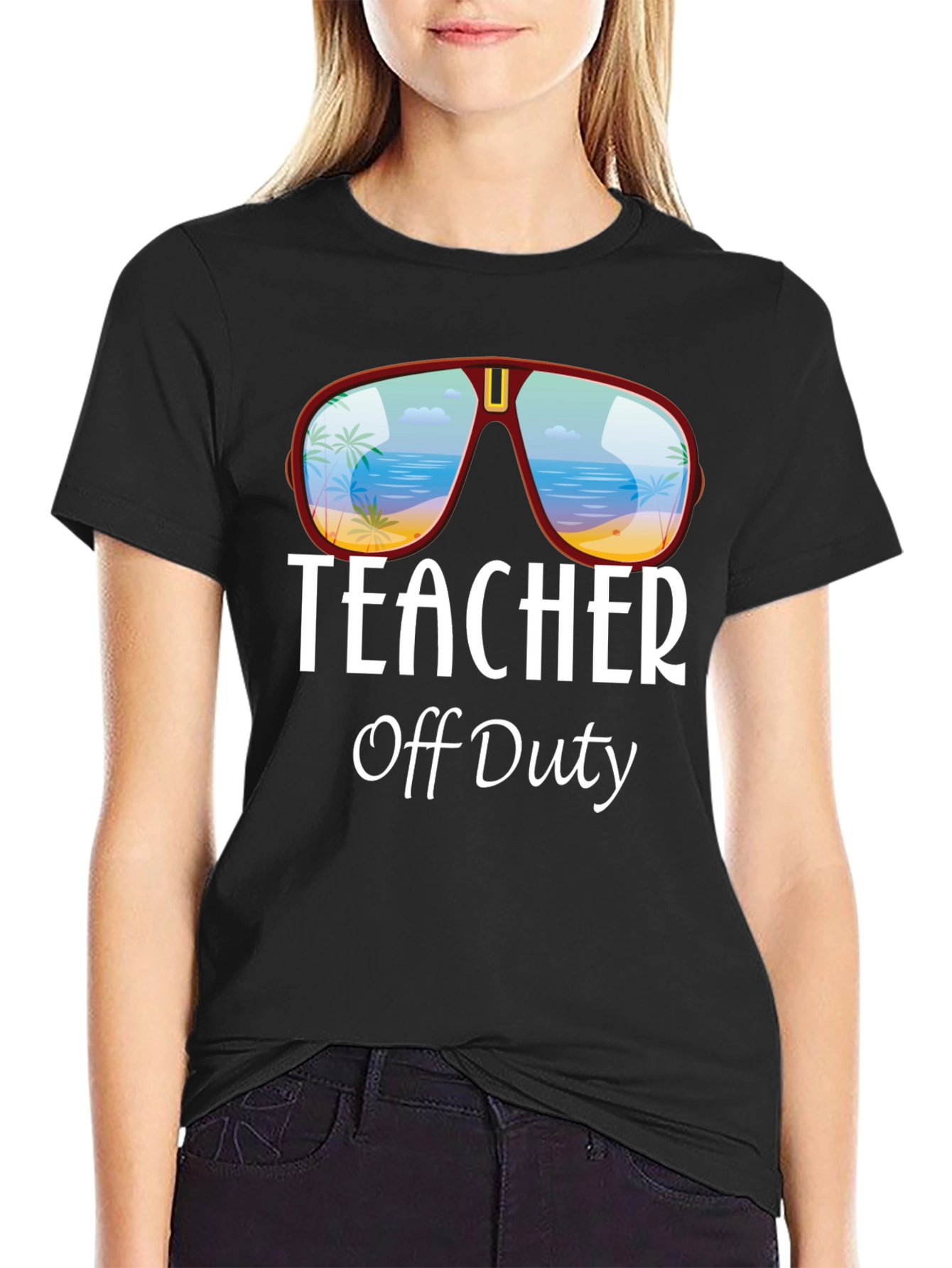 Teacher Off Duty T-Shirt - Beach Sunglasses Design