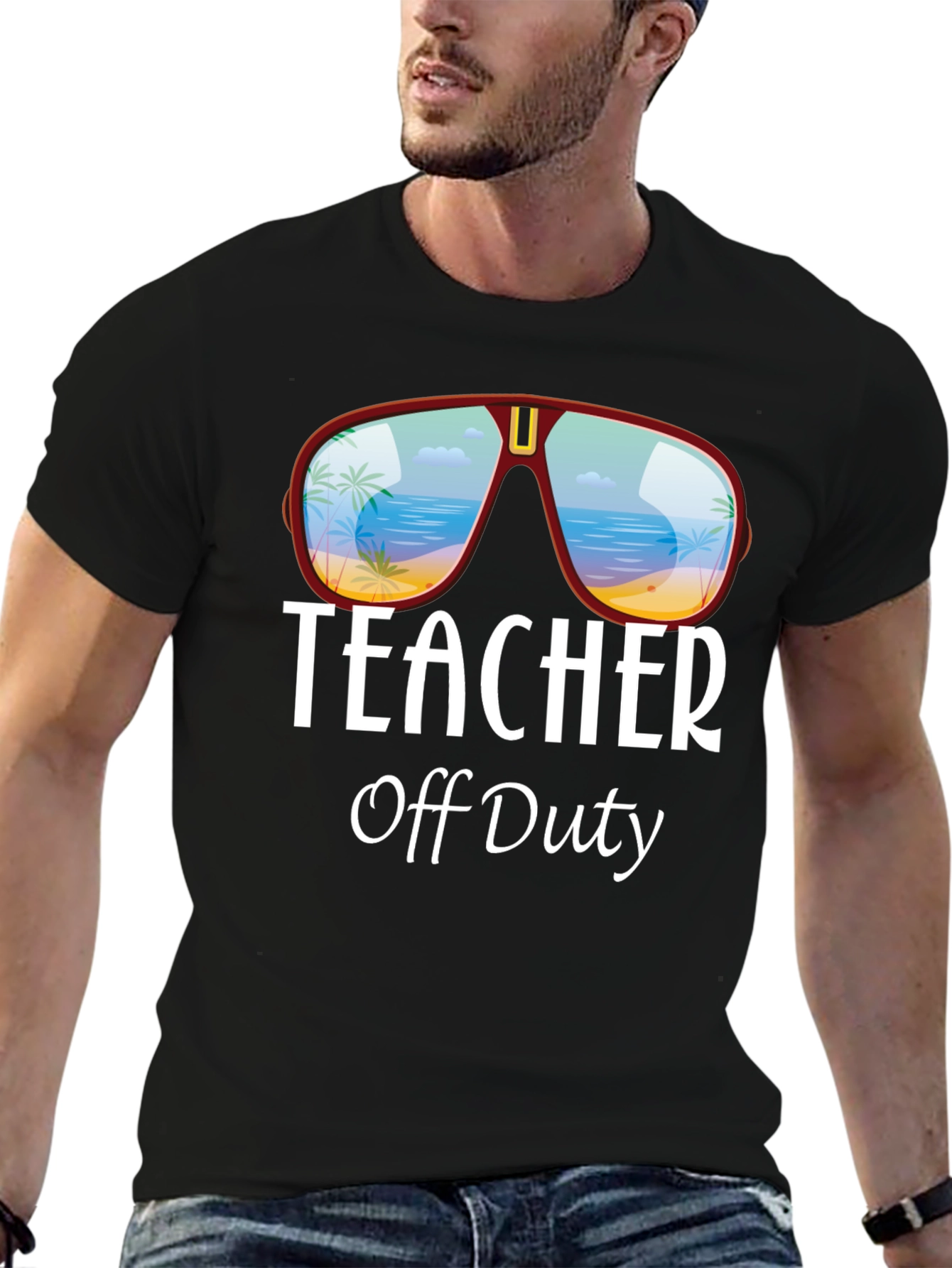Teacher Off Duty T-Shirt - Beach Sunglasses Design