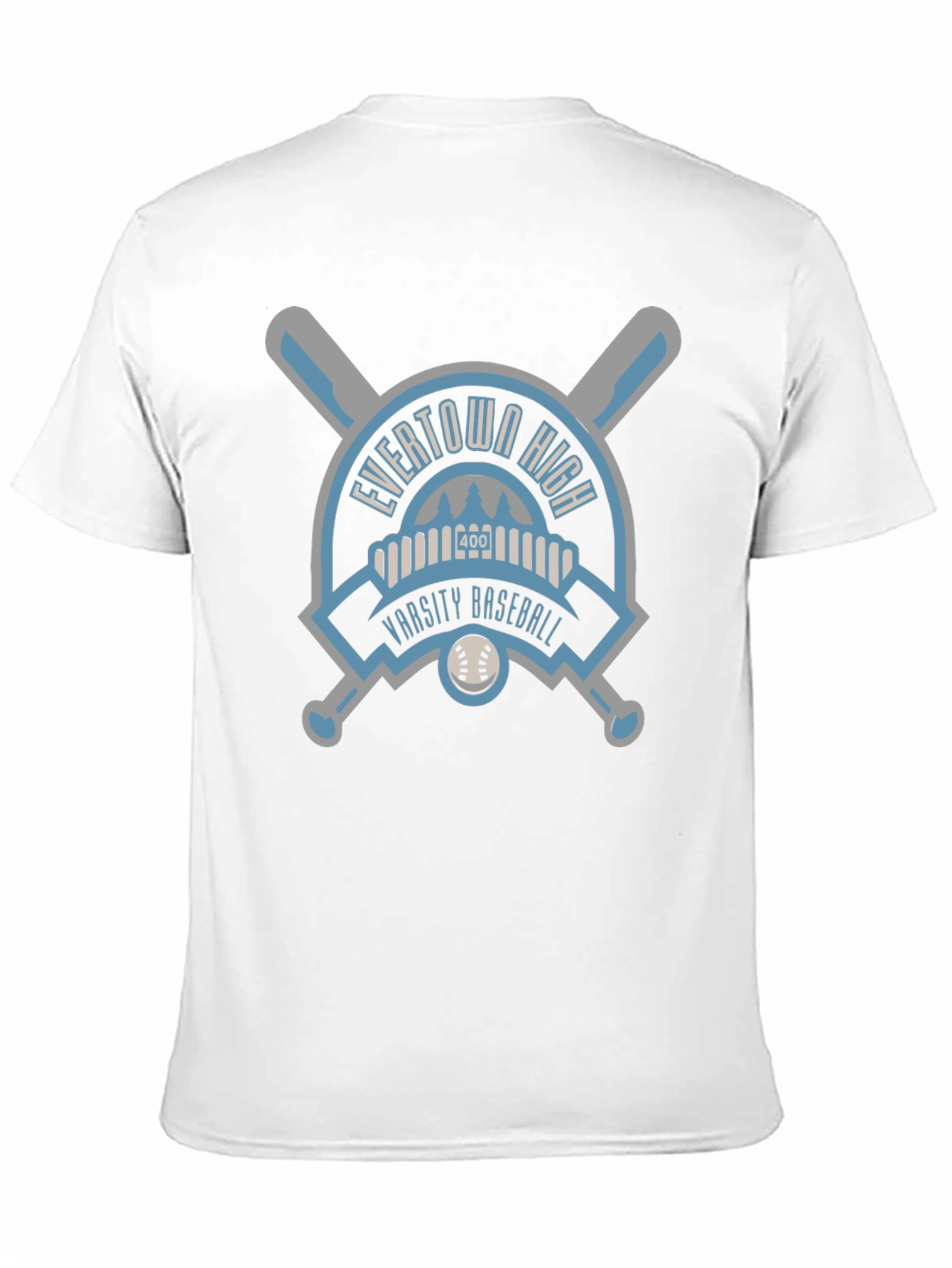 Evertown High Varsity Baseball Black T-Shirt