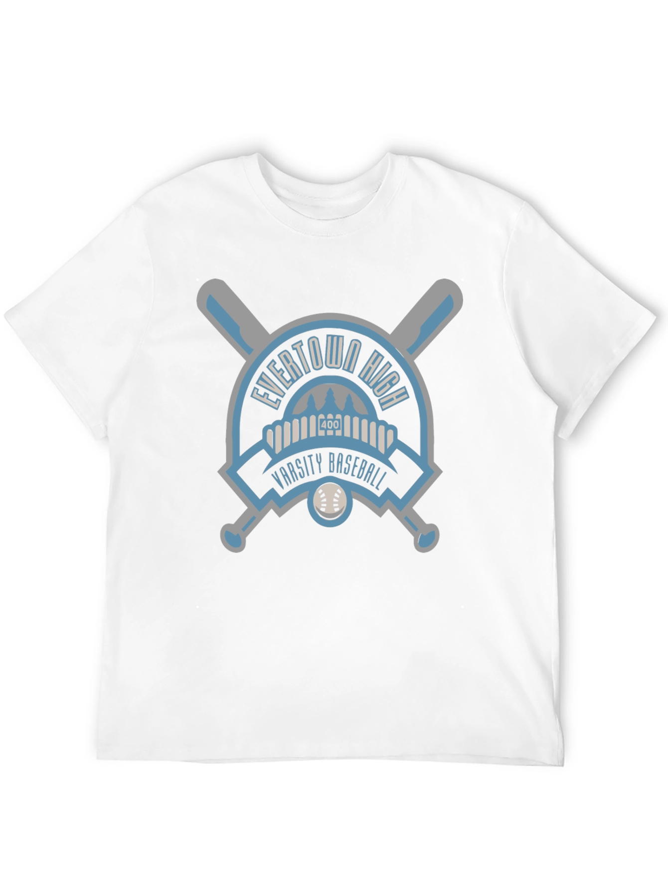 Evertown High Varsity Baseball Black T-Shirt