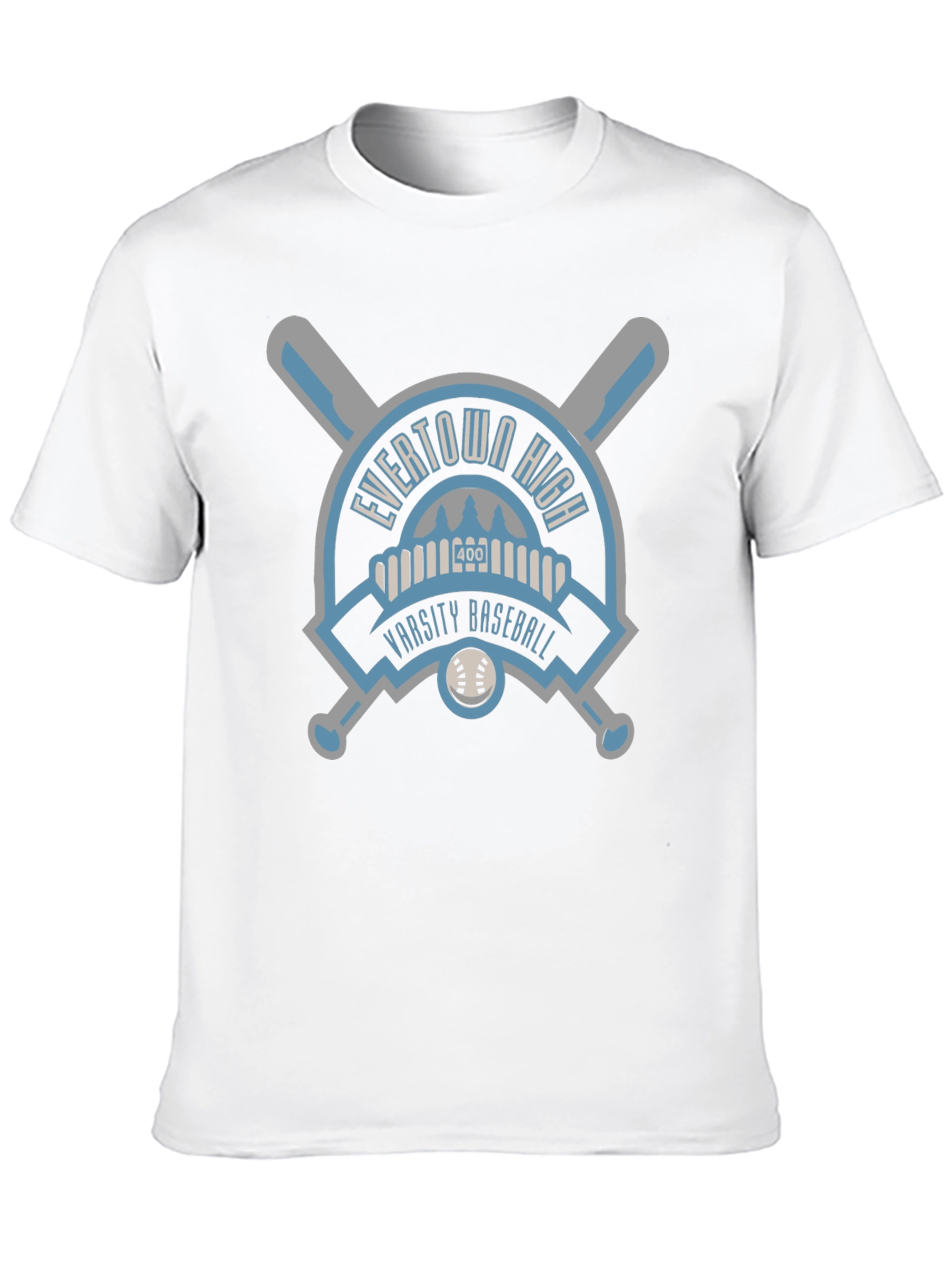 Evertown High Varsity Baseball Black T-Shirt