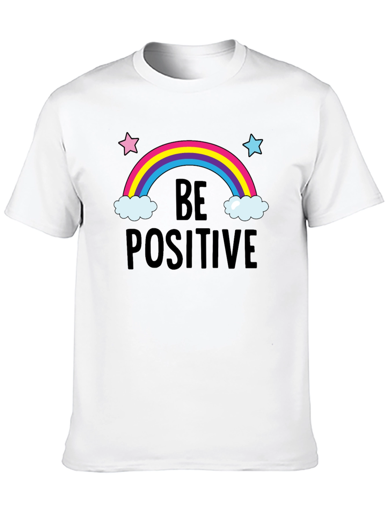 Be Positive Rainbow Graphic Tee - Comfort Fit