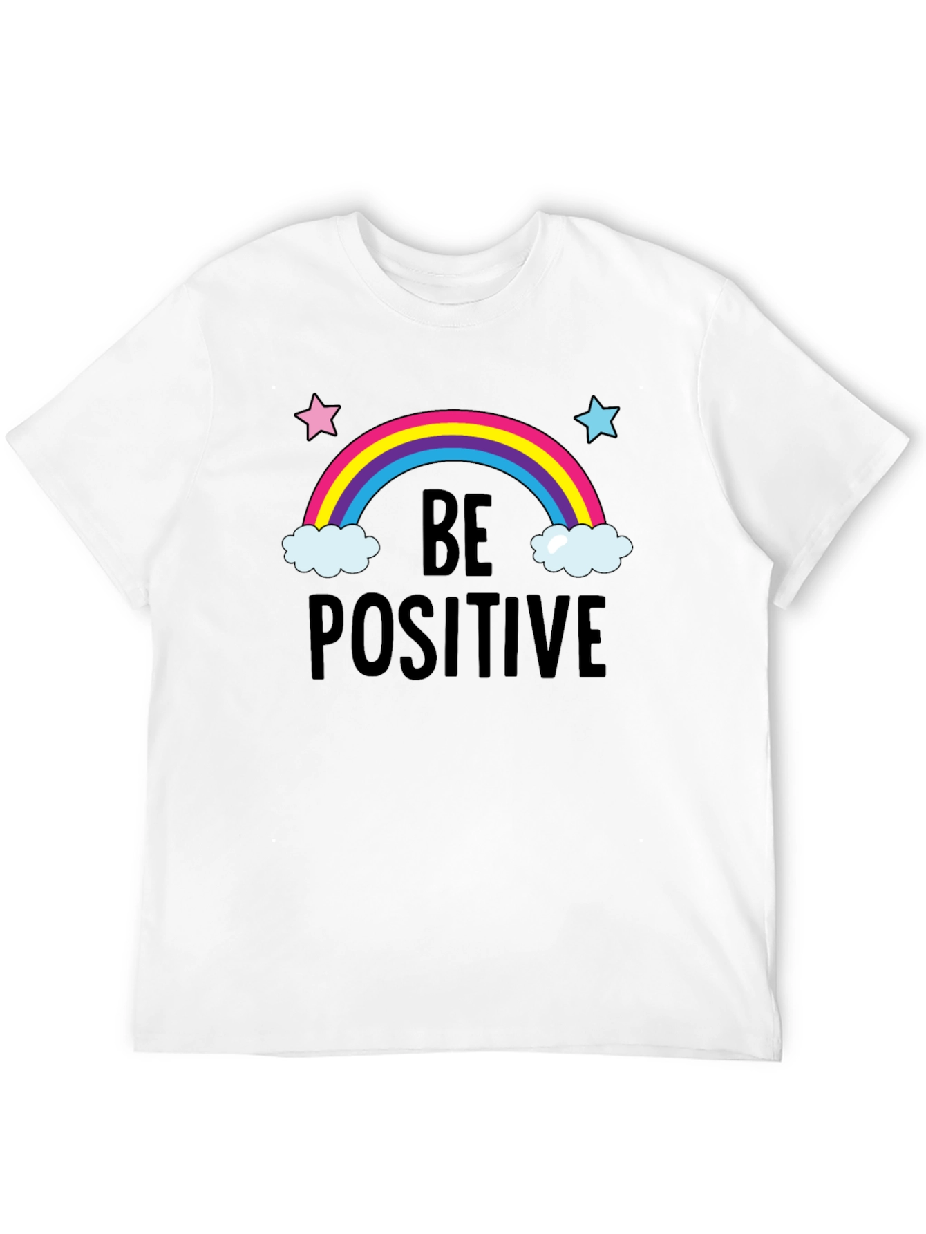Be Positive Rainbow Graphic Tee - Comfort Fit