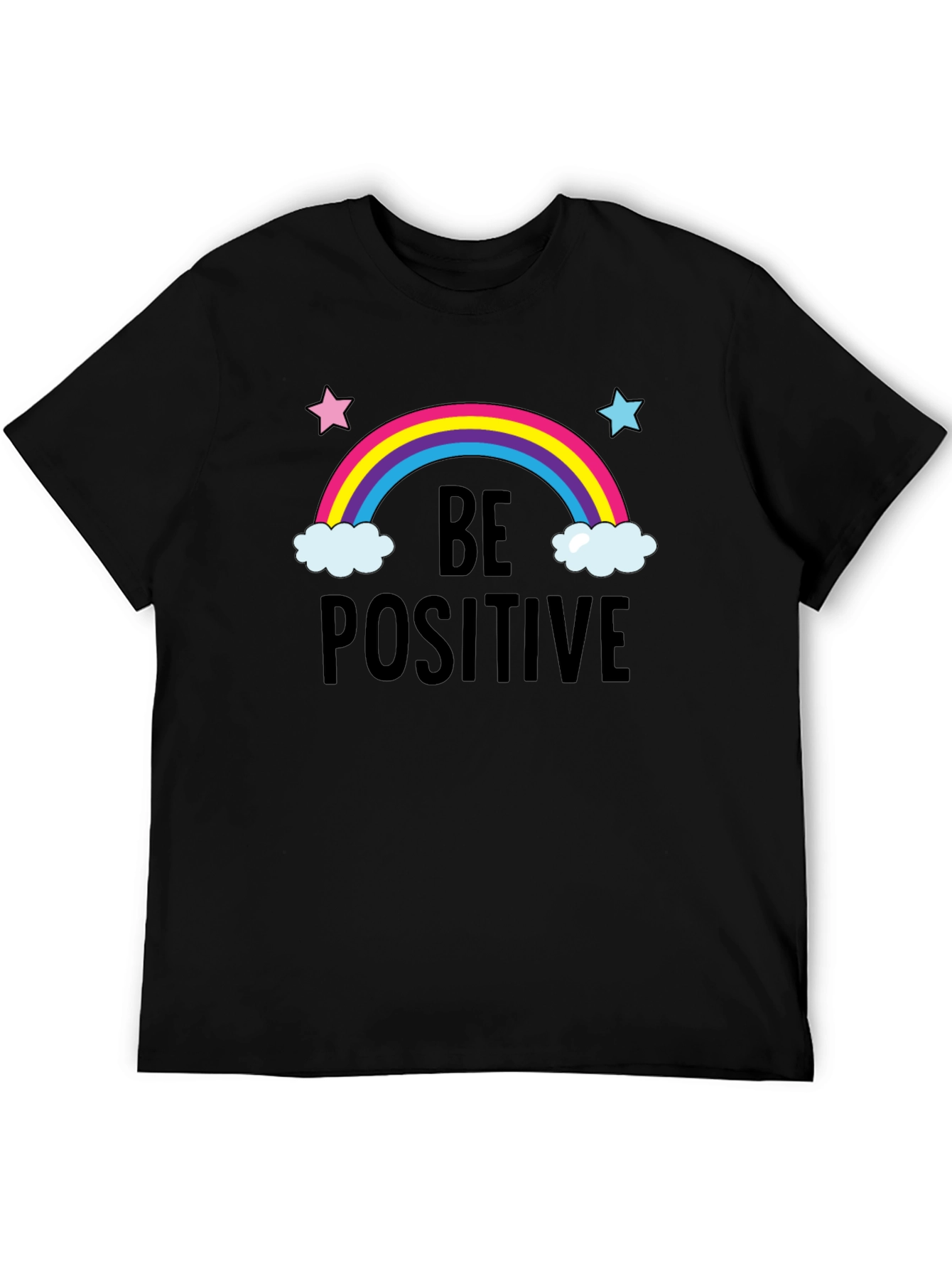 Be Positive Rainbow Graphic Tee - Comfort Fit