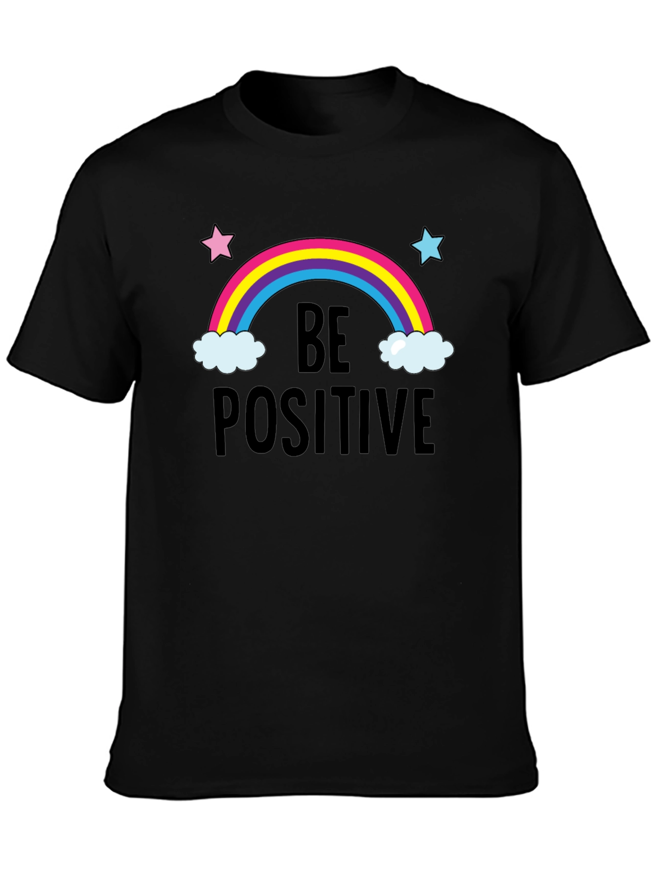Be Positive Rainbow Graphic Tee - Comfort Fit