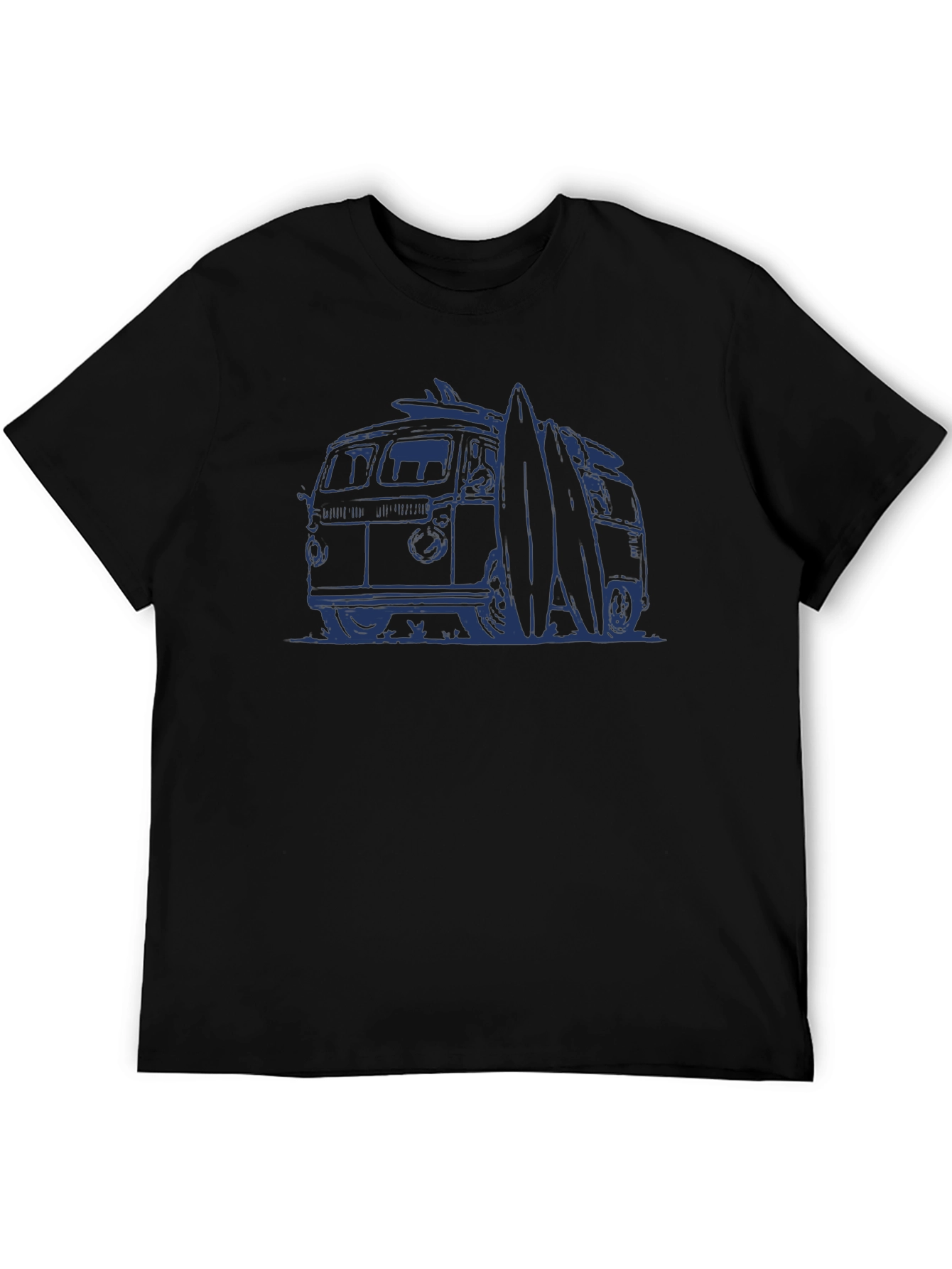 Surf Van Graphic Tee - Black Cotton T-Shirt
