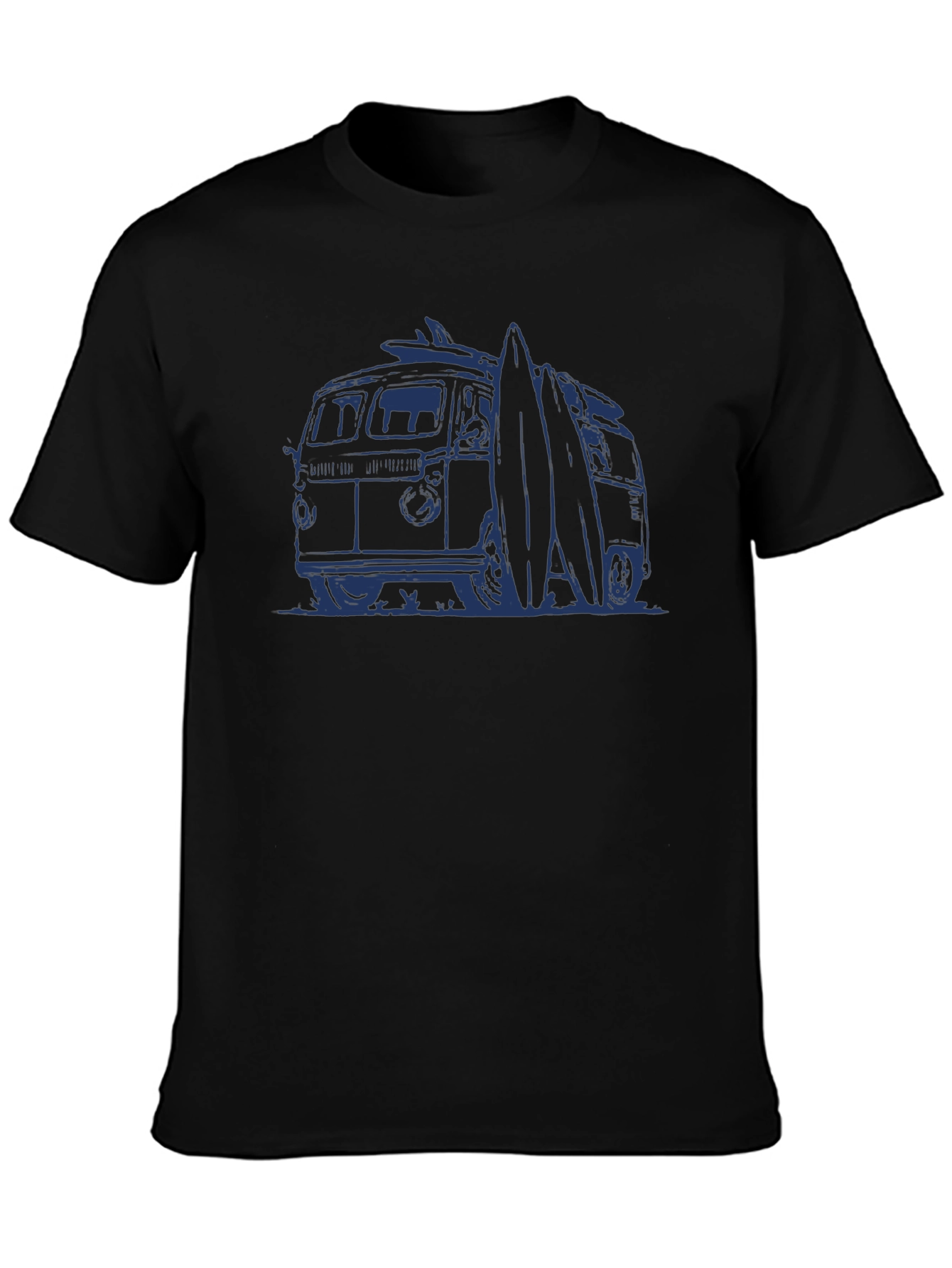 Surf Van Graphic Tee - Black Cotton T-Shirt
